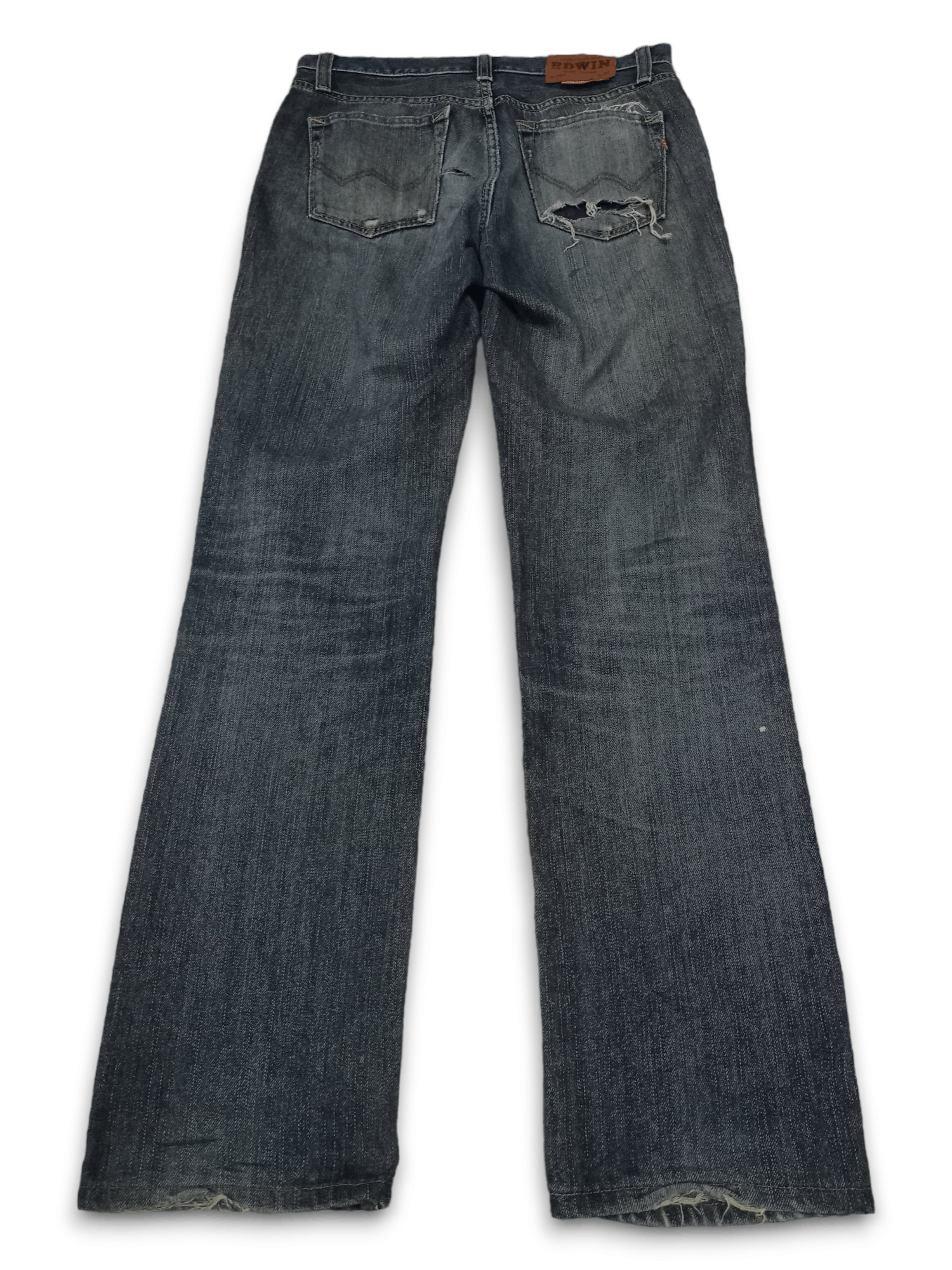 Edwin × Japanese Brand Vintage Edwin Japan Mud Wash Distressed Loose Jeans 31x31 Size US 31 - 2 Thumbnail