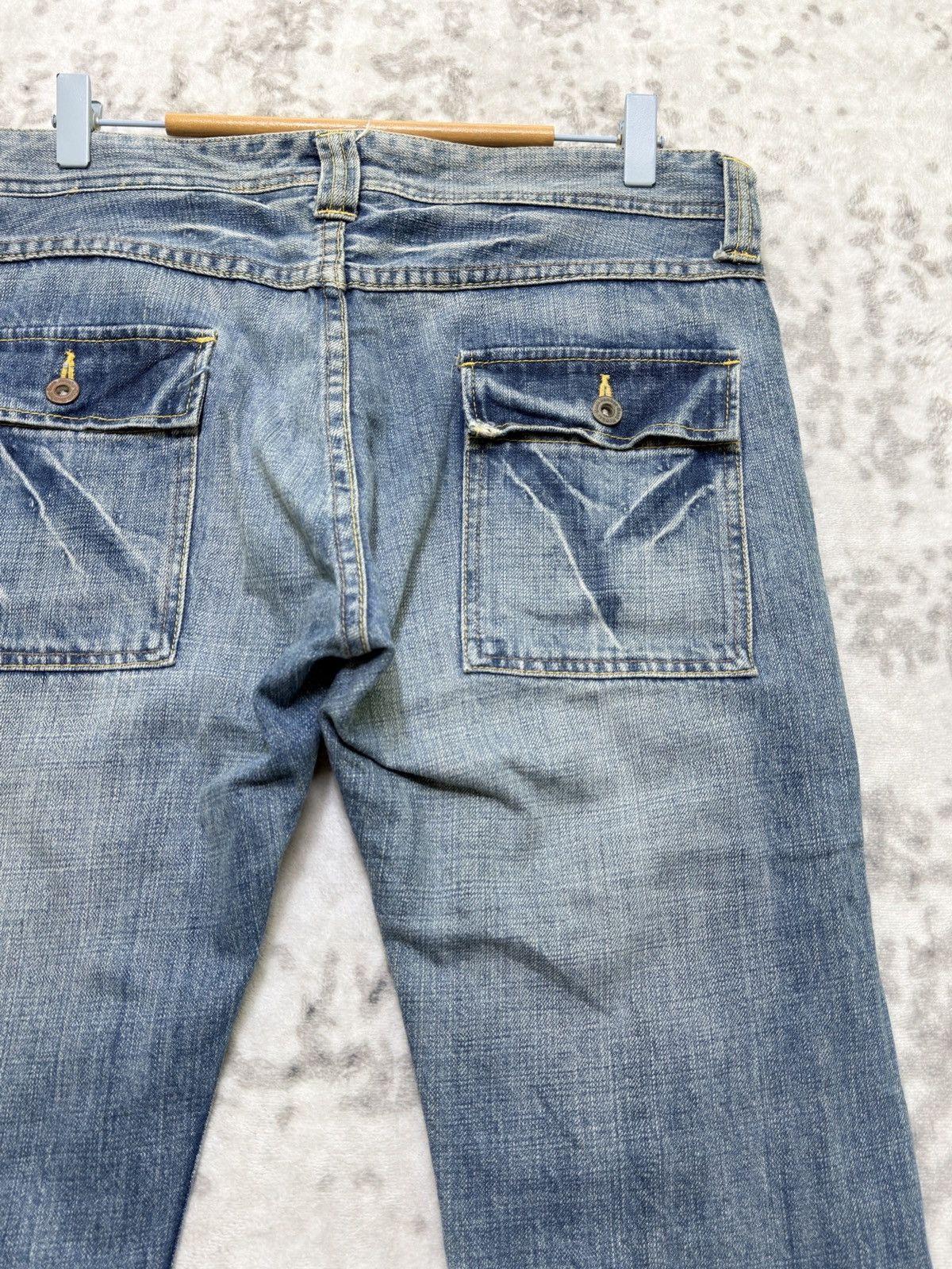 Hysteric Glamour Vintage Back Number Bush Pants Light Wash Straight Leg Denim Size US 32 / EU 48 - 11 Thumbnail
