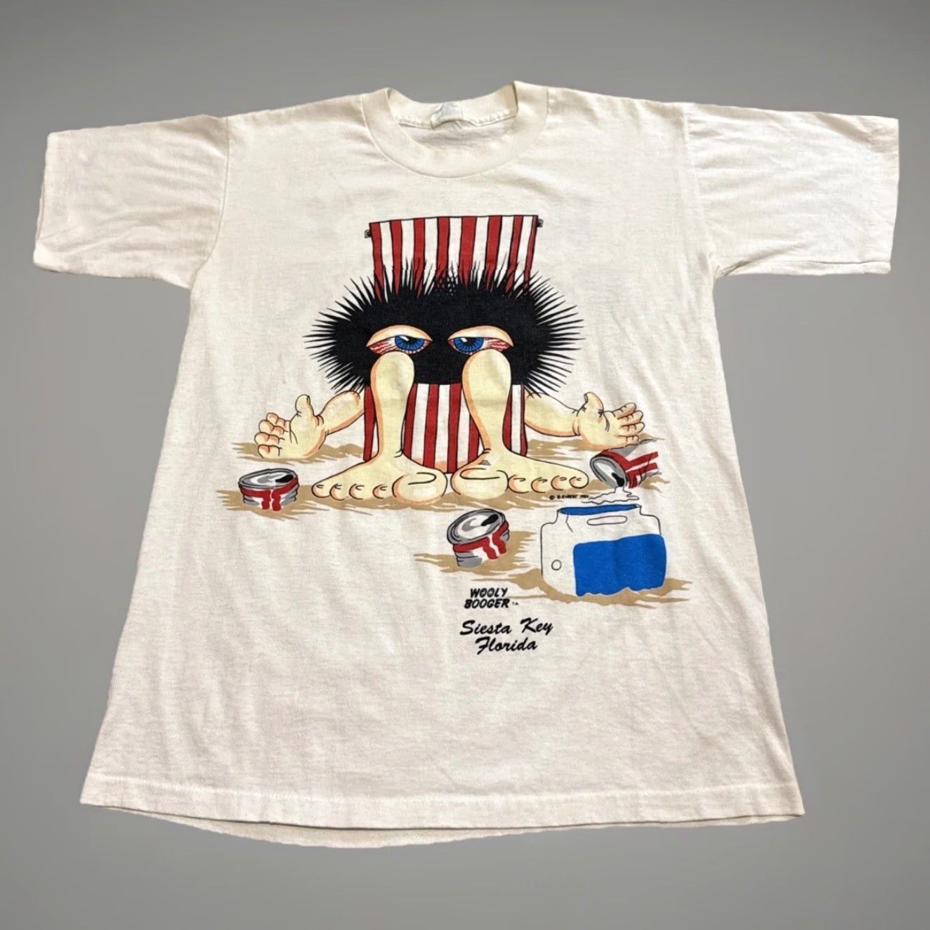 Vintage VINTAGE Wooly Booger 1988 Siesta Key Funny Beach Cartoon T-Shirt Medium Mens White Size US M / EU 48-50 / 2 - 2 Thumbnail