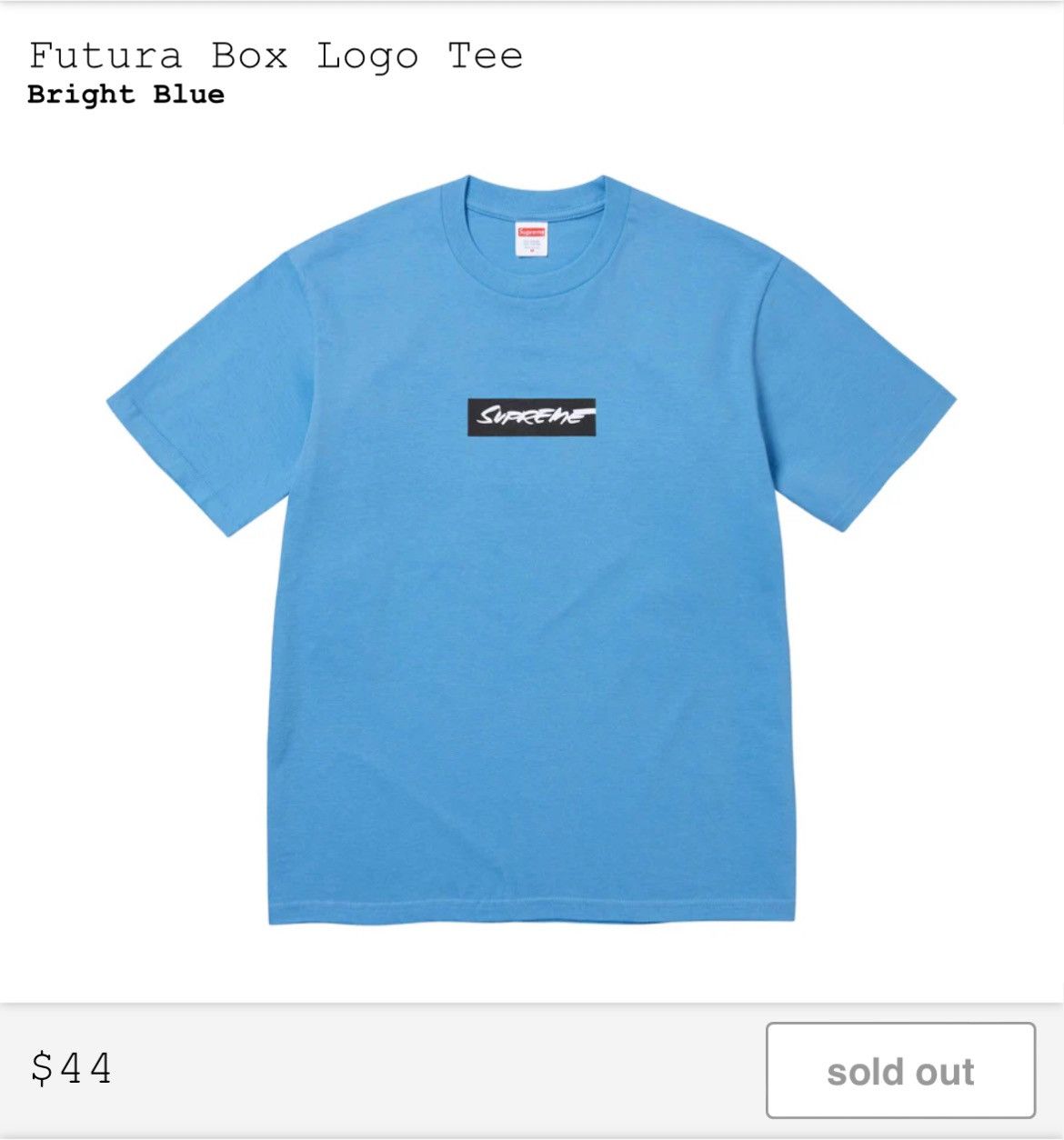 Supreme Supreme Futura Light Blue Box Logo Tee Shirt | Grailed