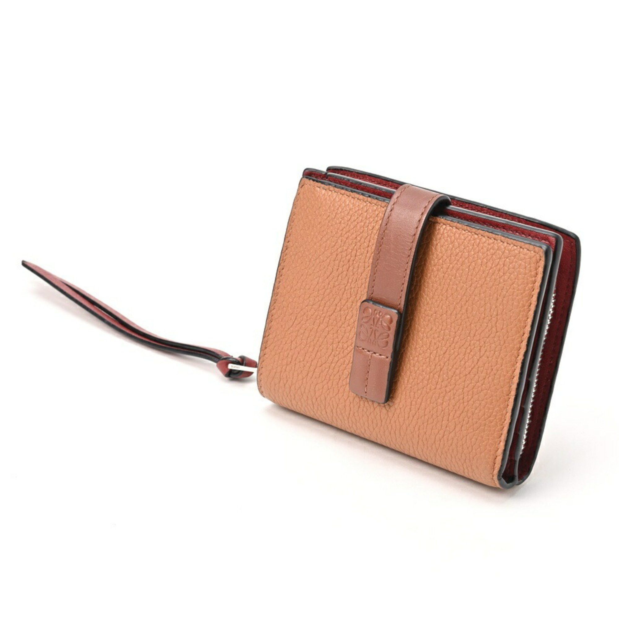 image of Loewe Compact Zip Wallet C660Z41X01 Light Caramel Pecan S-155397, Women's