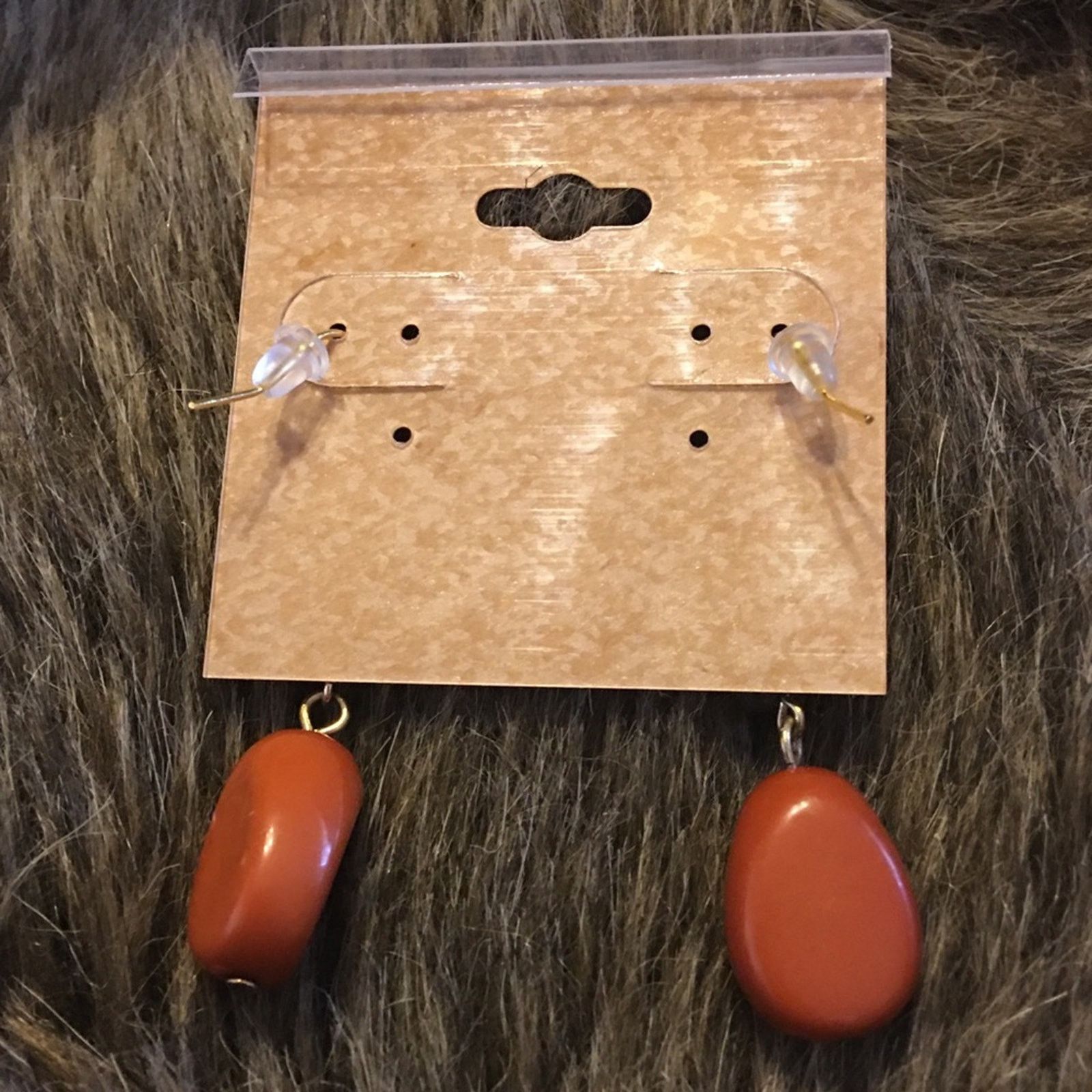 Jewelry Cognac resin bead dangle style earrings Size ONE SIZE - 4 Thumbnail
