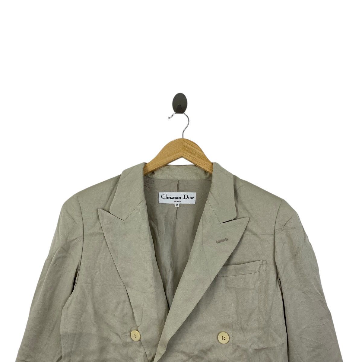 Dior Vintage CHRISTIAN DIOR SPORTS Beige Plain Blazer Coat Jacket Size M / US 6-8 / IT 42-44 - 2 Thumbnail