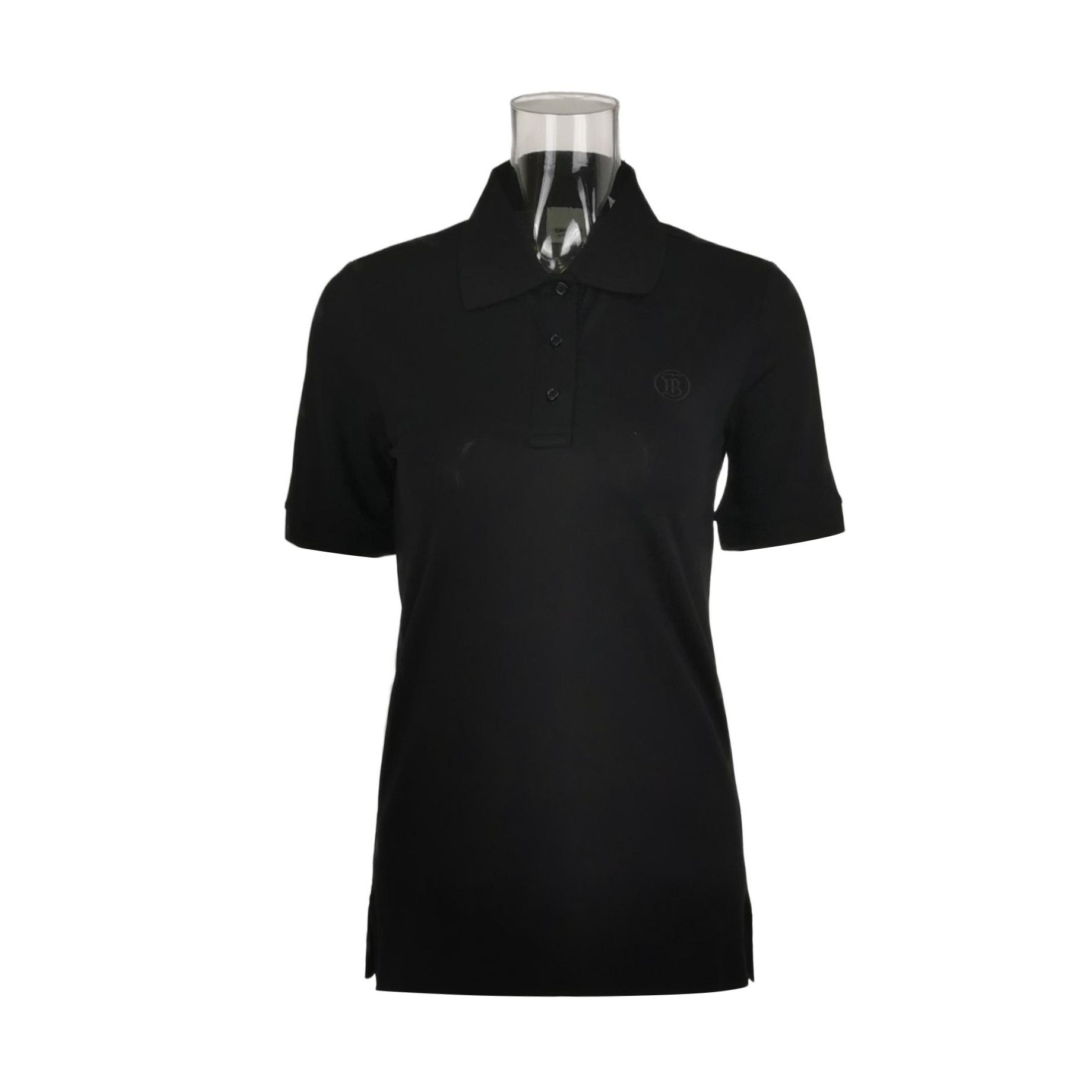 Burberry Burberry Black Cotton TB Logo Polo Shirt 0079 Size US XS / EU 42 / 0 - 1 Thumbnail