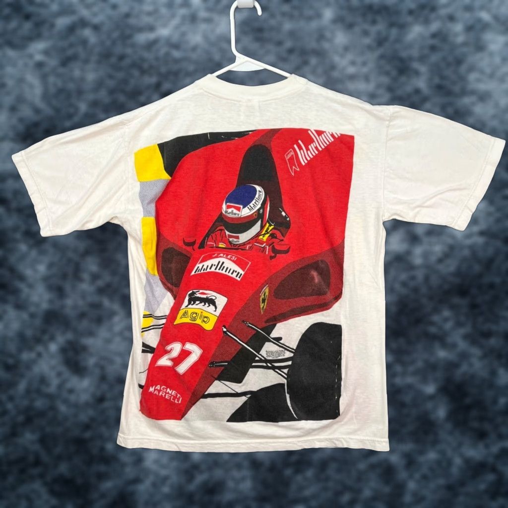 Ferrari VINTAGE Ferrari Marlboro Formula 1 F1 Jean Alesi Racing T-Shirt M White Mens Short Sleeve Crew Neck Size US M / EU 48-50 / 2 - 1 Thumbnail