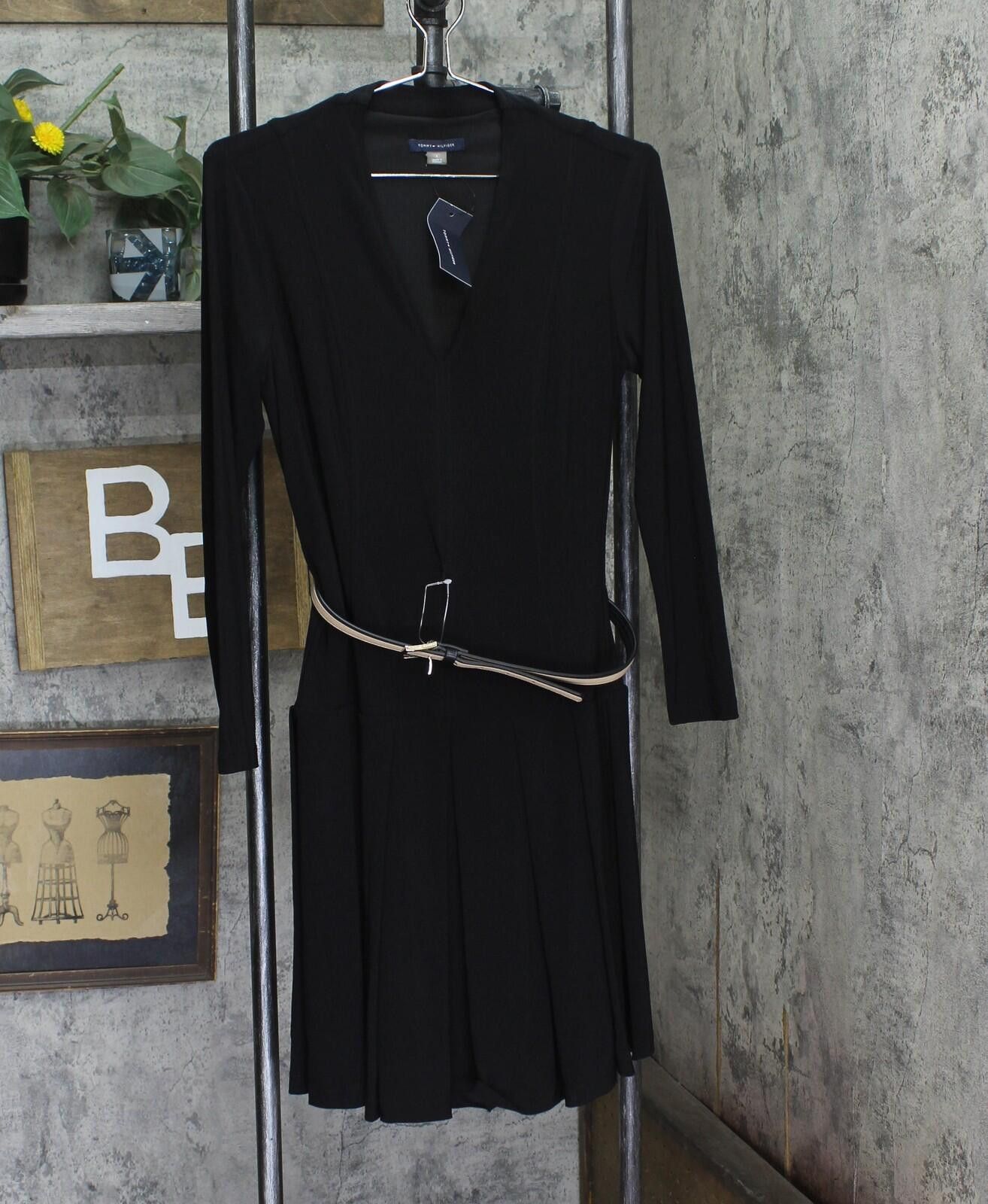 Tommy Hilfiger Nwt Tommy Hilfiger Fit Long Sleeved Knit Midi Dress Black 4 Size S / US 4 / IT 40 - 1 Thumbnail
