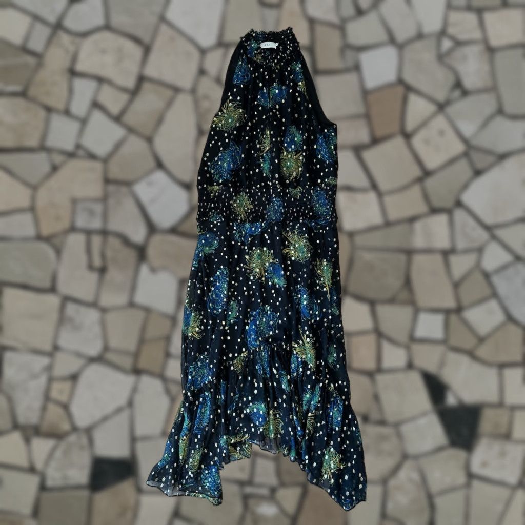 Vintage A.L.C. KAIA Dress Black Green Long Women’s 14 Size XL / US 12-14 / IT 48-50 - 1 Thumbnail