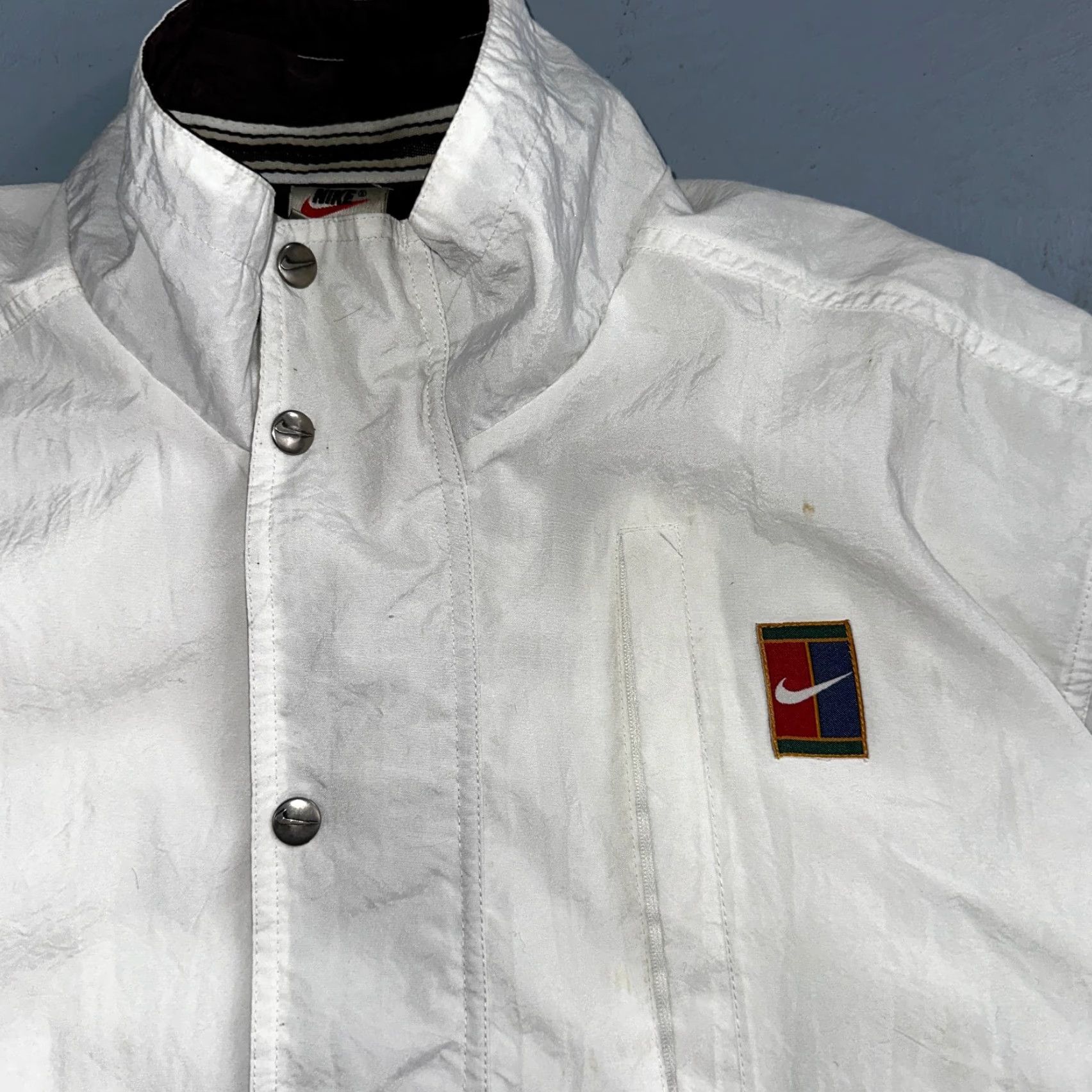 Nike Nike Jacket Vintage 90s Challenge Court Tennis Vest Removable Sleeves RARE White White Nike Vintage 90s Jacket Tennis Vest Removable Sleeves RARE Size US L / EU 52-54 / 3 - 2 Thumbnail