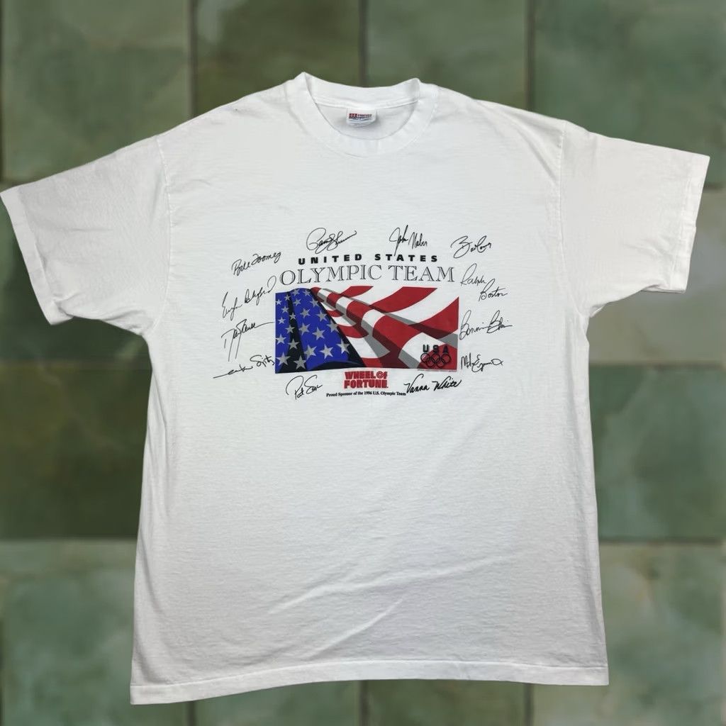 Hanes VINTAGE 1996 ATLANTA OLYMPICS T SHIRT Adult XL Hanes White 90s USA Sports Crew Neck Short Sleeve Size US XL / EU 56 / 4 - 1 Thumbnail