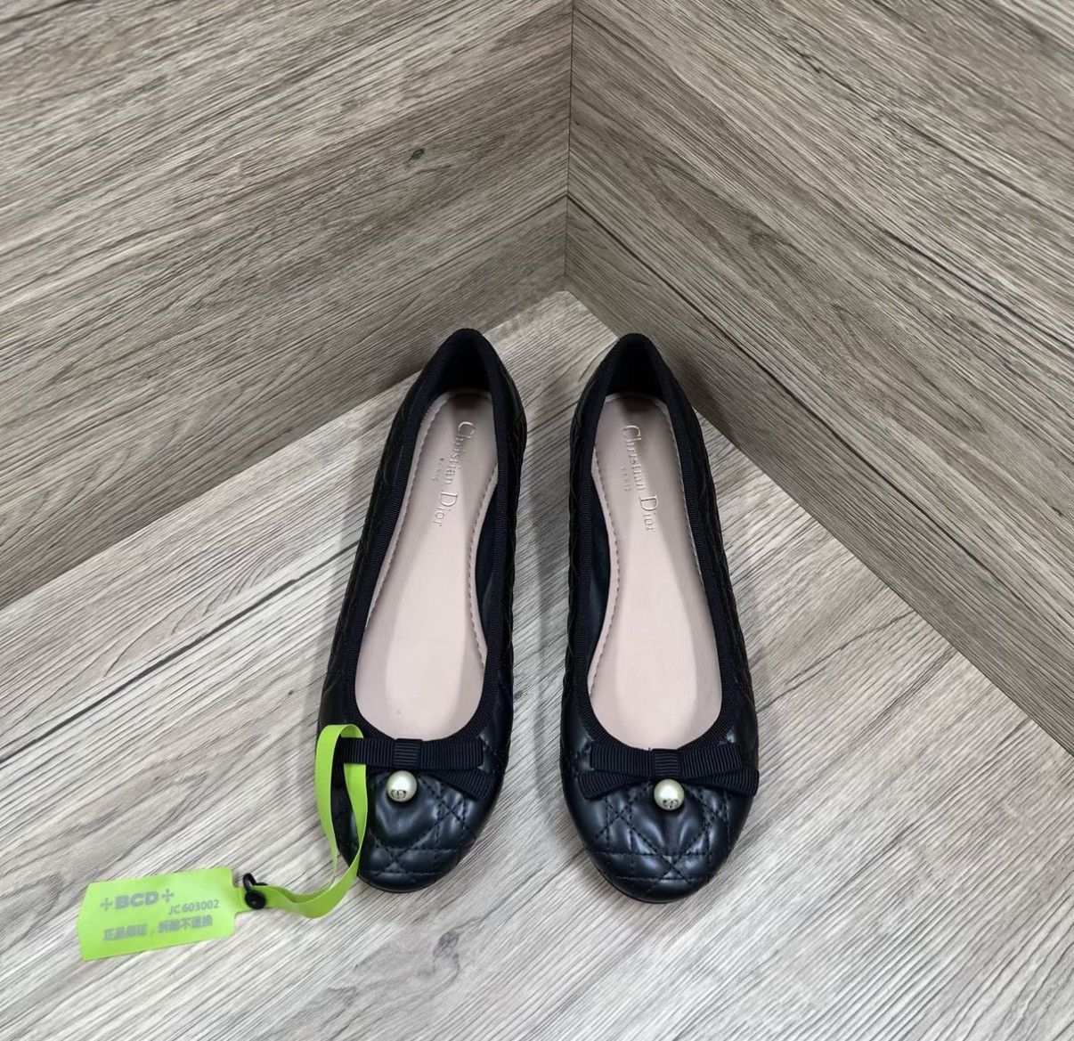 Dior Dior Ballet Flat Black Pearl Lady Dior Ballet Shoes J41 Size US 7 / IT 37 - 2 Thumbnail