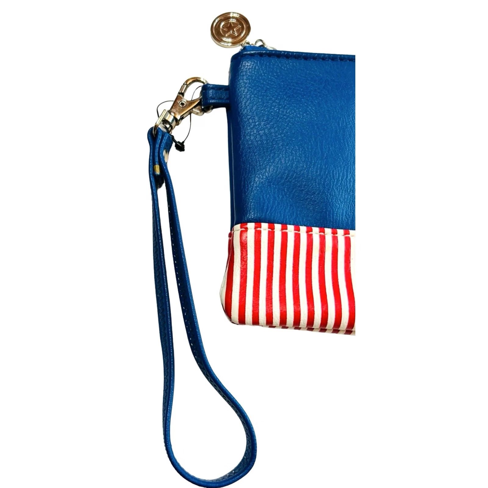 Vintage VINTAGE Marvel Disney Captain America Wristlet Wallet Purse 8"×5" Patriotic / Star NWOT Size ONE SIZE - 5 Thumbnail