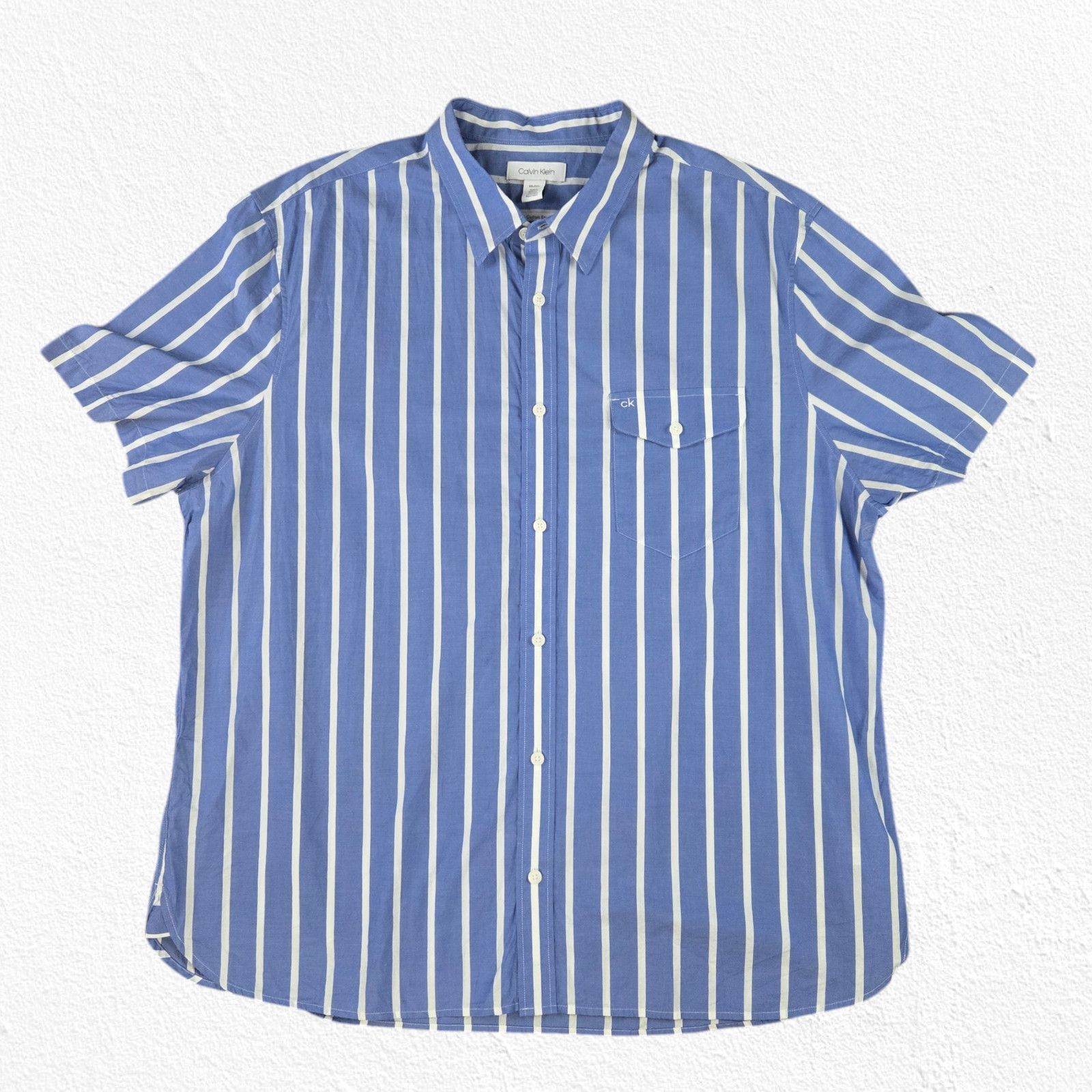 Calvin Klein Calvin Klein Blue White Striped Button Down Shirt Size XXL Size US XXL / EU 58 / 5 - 2 Thumbnail
