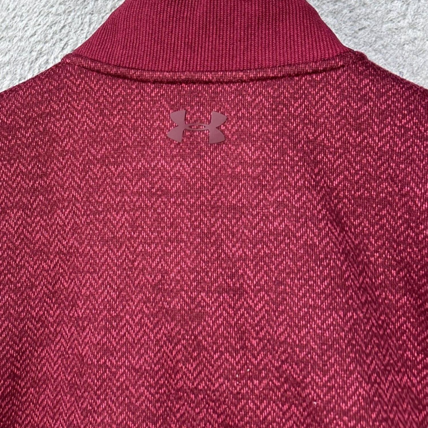 Under Armour Under Armour Cold Gear Sweatshirt Pullover Mens Large Maroon Herringbone Storm Size US L / EU 52-54 / 3 - 7 Thumbnail