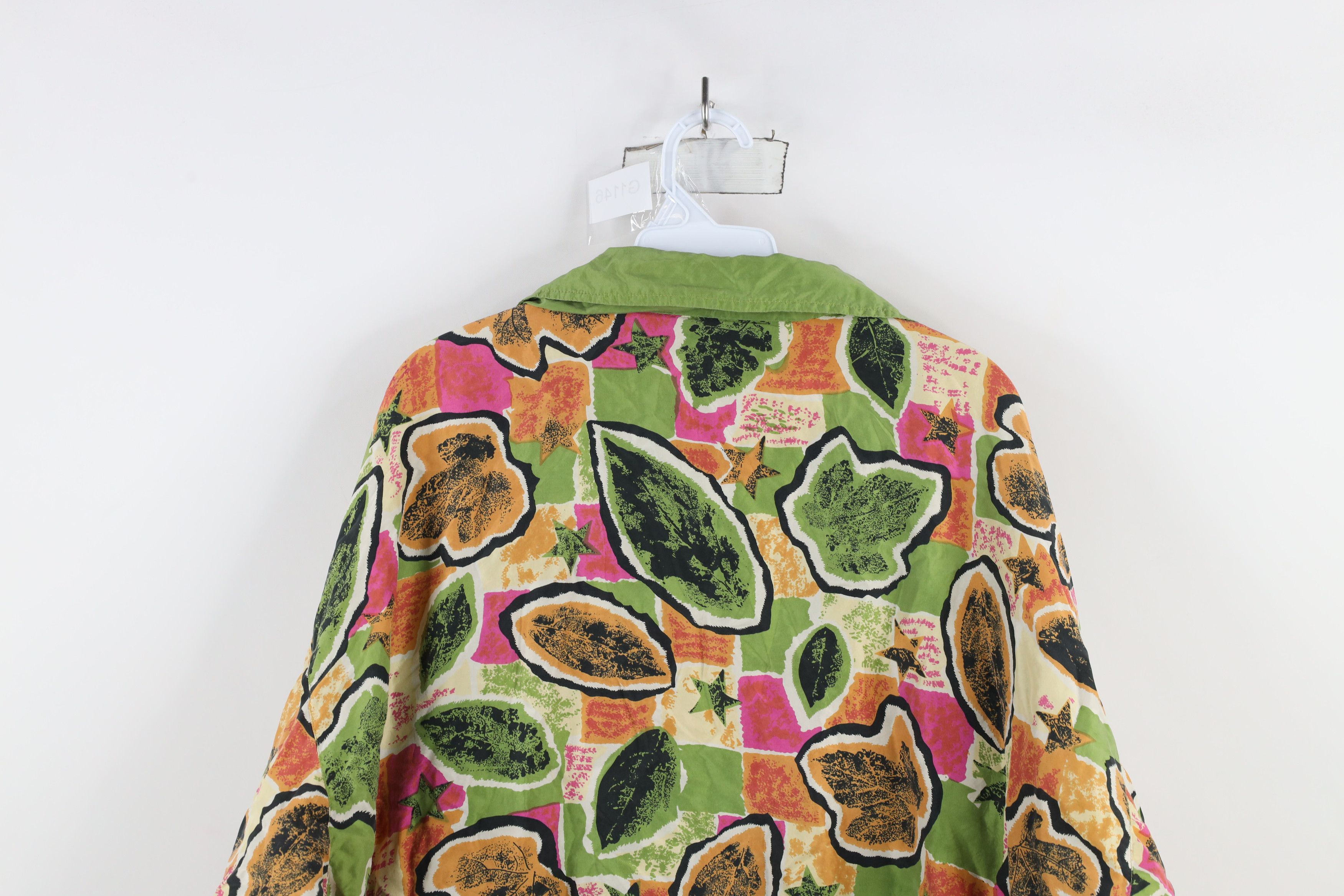 Vintage Vintage 90s Streetwear Leaf Silk Full Zip Bomber Jacket Size XXL / US 16-18 / IT 52-54 - 13 Thumbnail