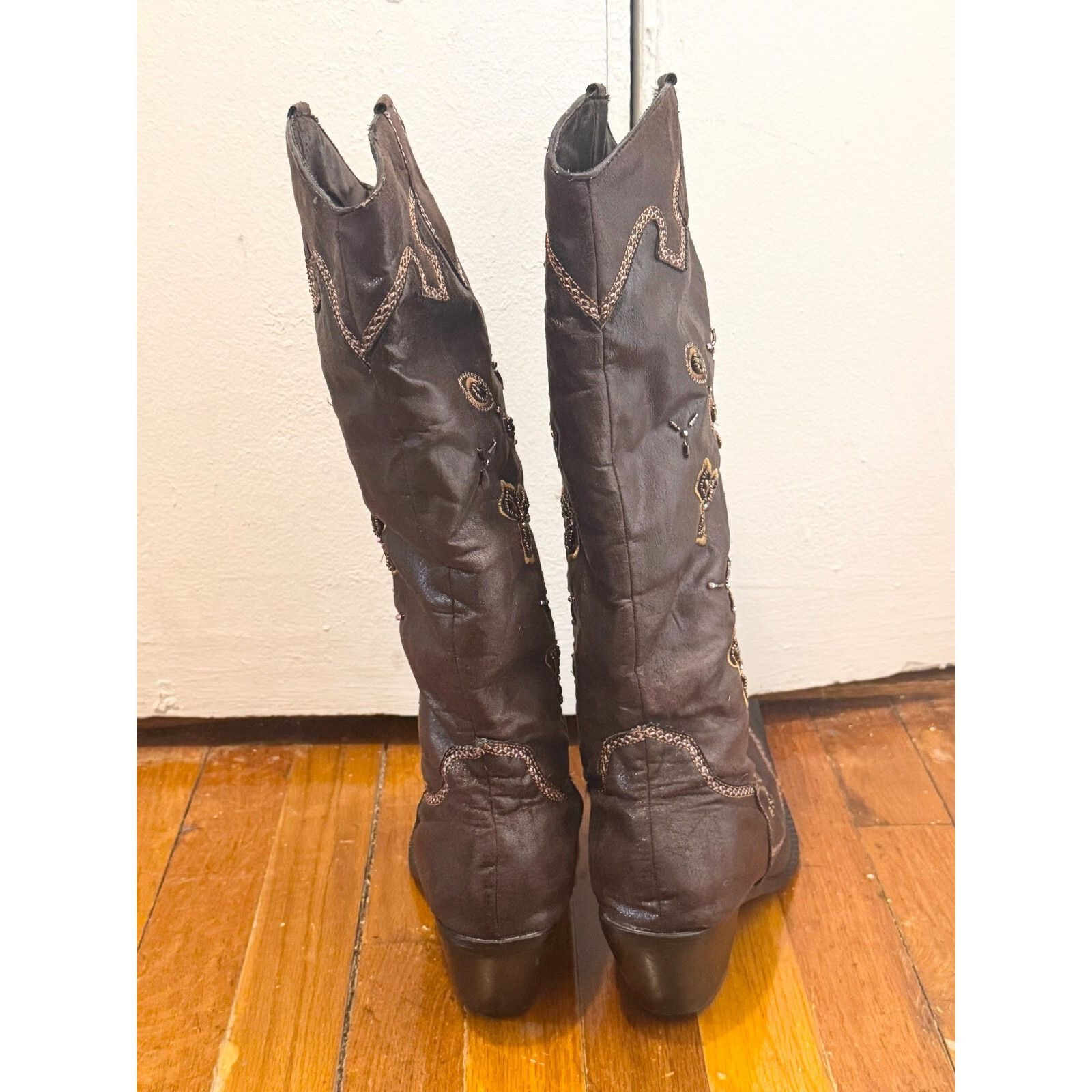 Vintage Vintage embellished beaded embroidered cowboy boots size 41 Size US 10 / IT 40 - 5 Thumbnail