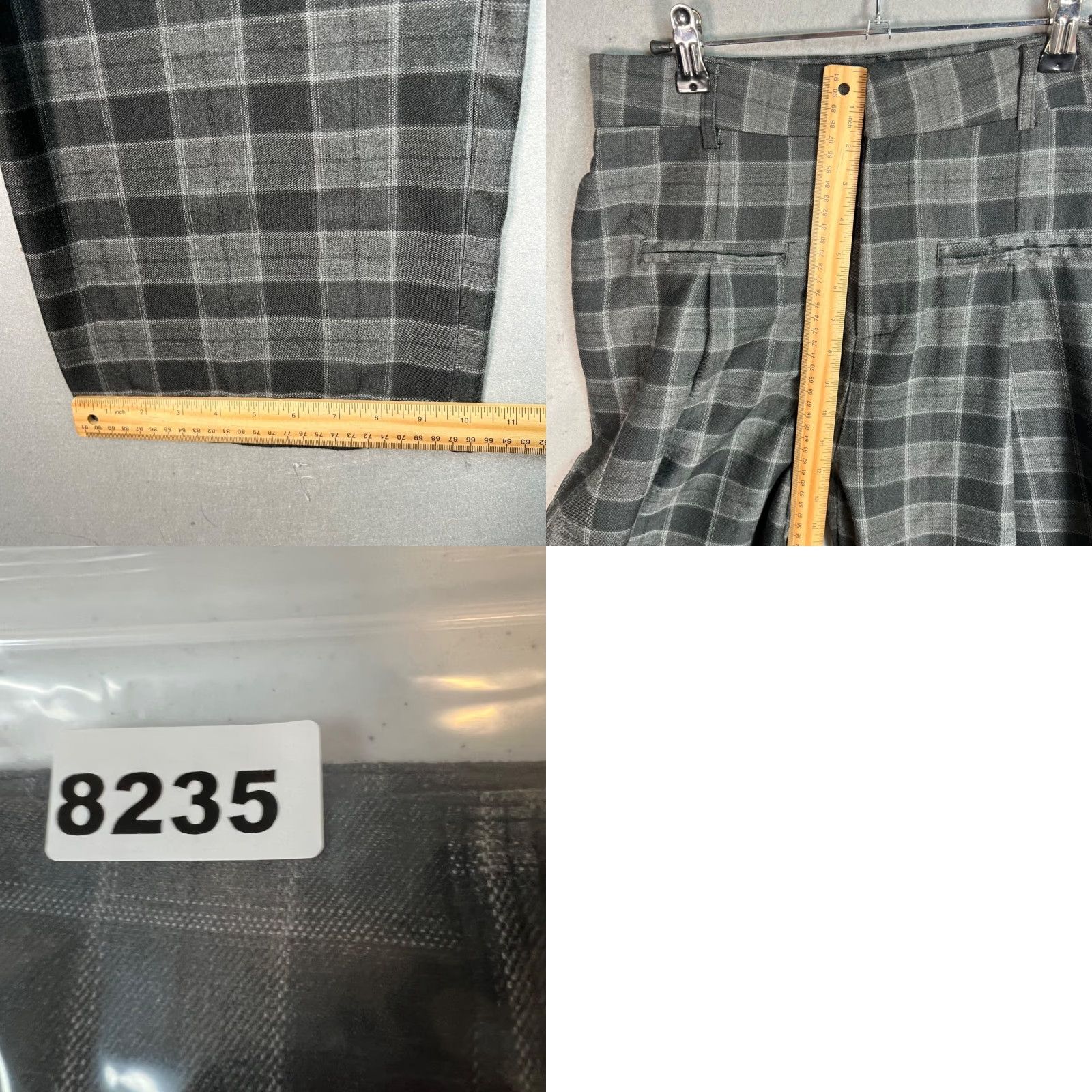 Cider Cider Pants Wide-Leg Plaid Gray Size Medium Adult Womens High-Waisted Pleated Inseam 28 in Zip Front Pockets Dress Pants Spring Summer Fall Womens Size 32" / US 10 / IT 46 - 8 Thumbnail