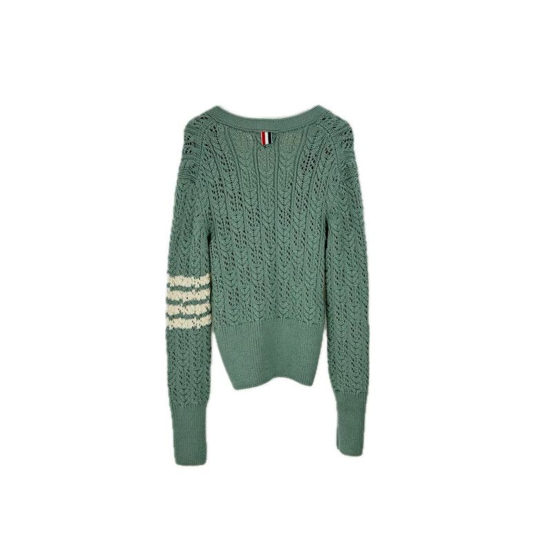Thom Browne Thom Browne Size 40Long Sleeve Cardigan in Herb Classic log Size US XXS / EU 40 - 2 Thumbnail