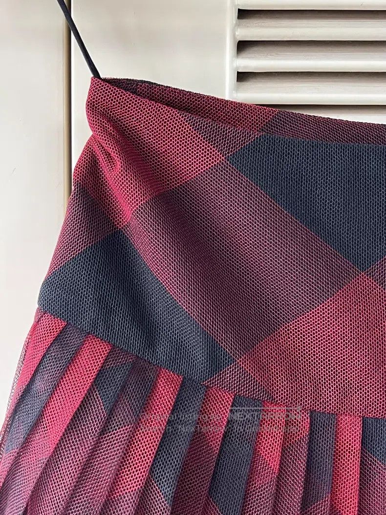 Dior Dior Red and black plaid gauze skirt Size 42" / US 20 - 3 Thumbnail