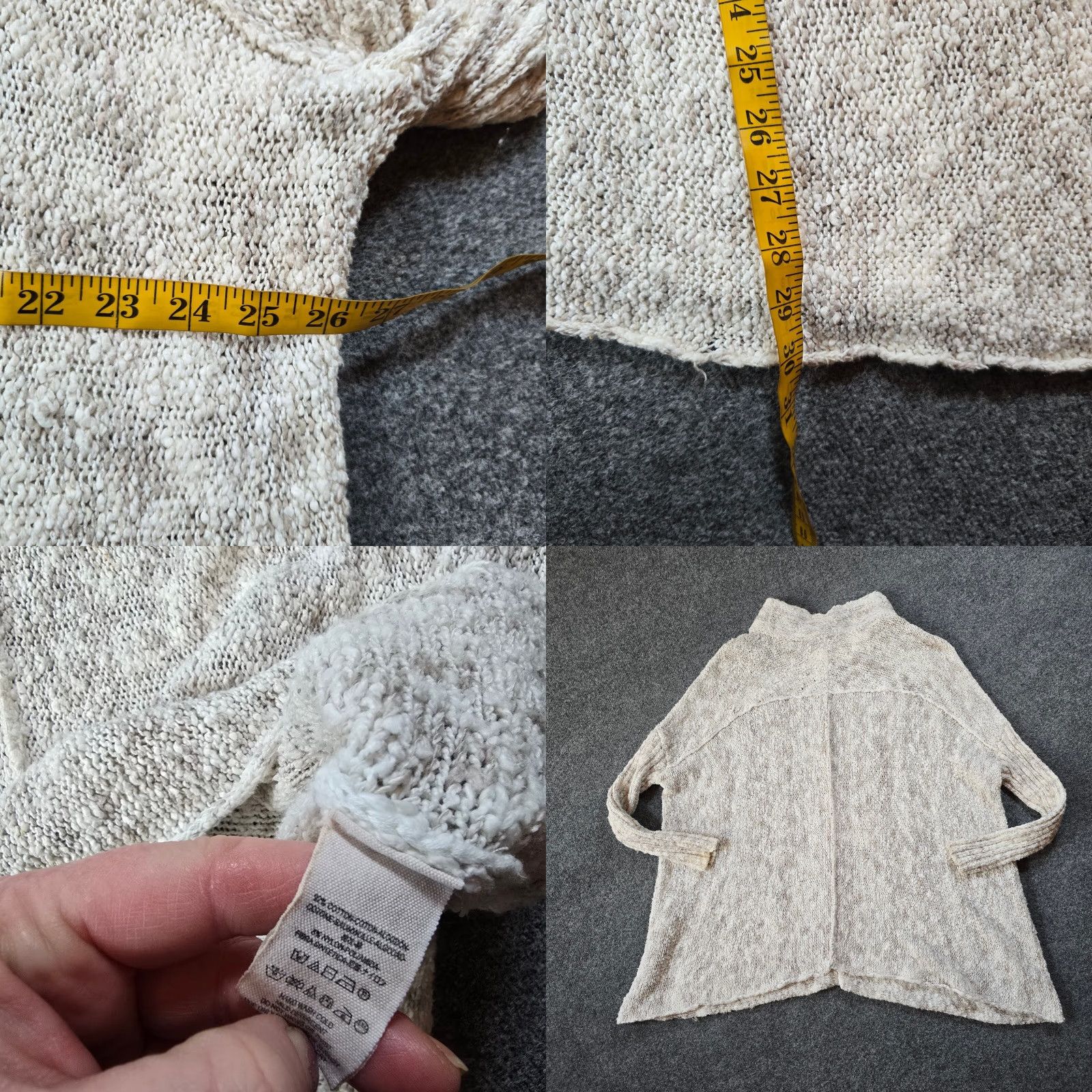 Free People Free People Sweater Womens Small Gray Oversized Textured Long Sleeve Top Casual Size S / US 4 / IT 40 - 8 Thumbnail