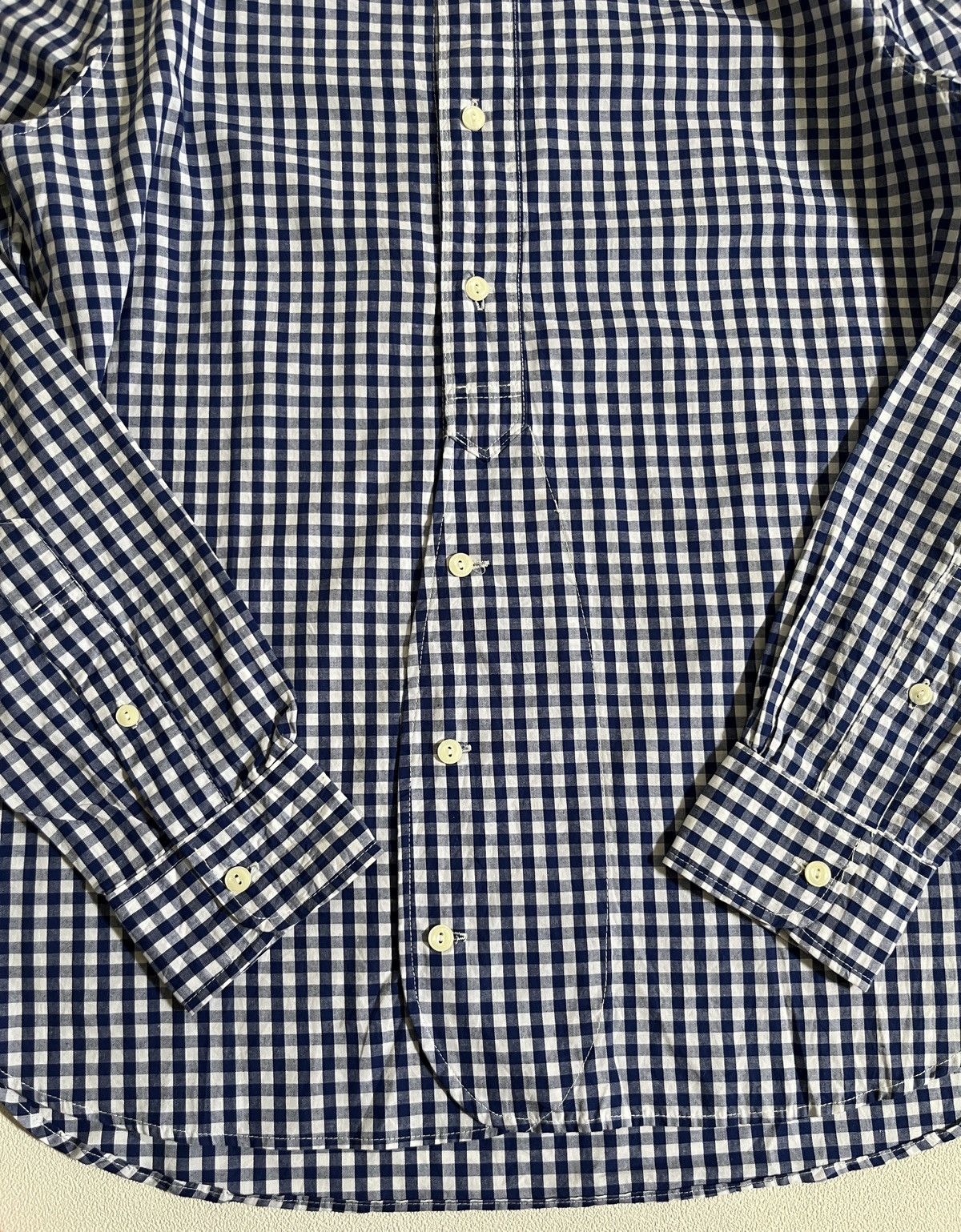 Engineered Garments A Blue Garments Round Collar Gingham Check Field Shirt Size US L / EU 52-54 / 3 - 5 Thumbnail
