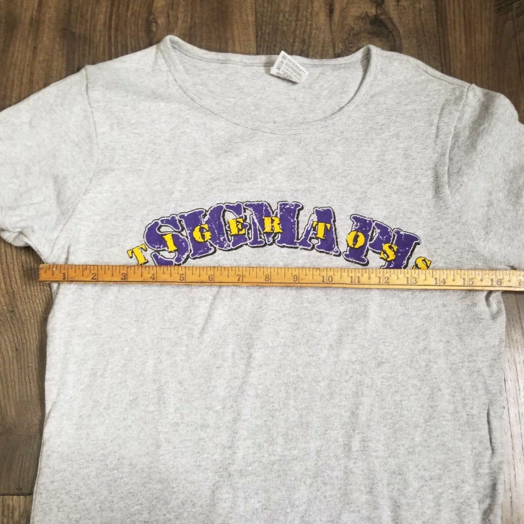Anvil VINTAGE Sigma Pi T Shirt - Sorority Graphic Tee - Womens S - 1999 Tiger Toss - Gray - Double Sided Size S / US 4 / IT 40 - 3 Thumbnail