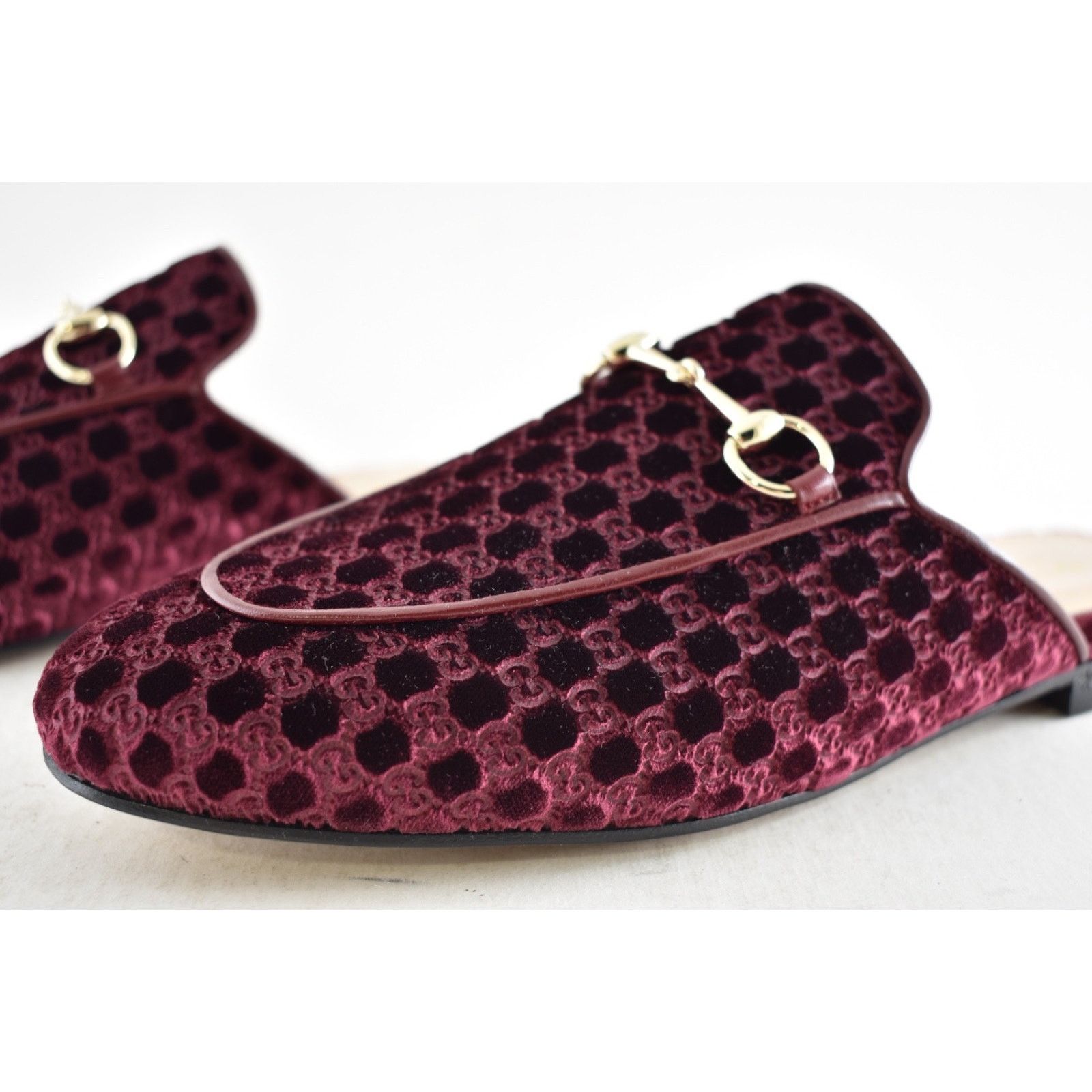 Gucci Gucci Princetown Velvet GG Logo Red Loafer Mule Flat 39.5 Size US 9.5 / IT 39.5 - 15 Thumbnail