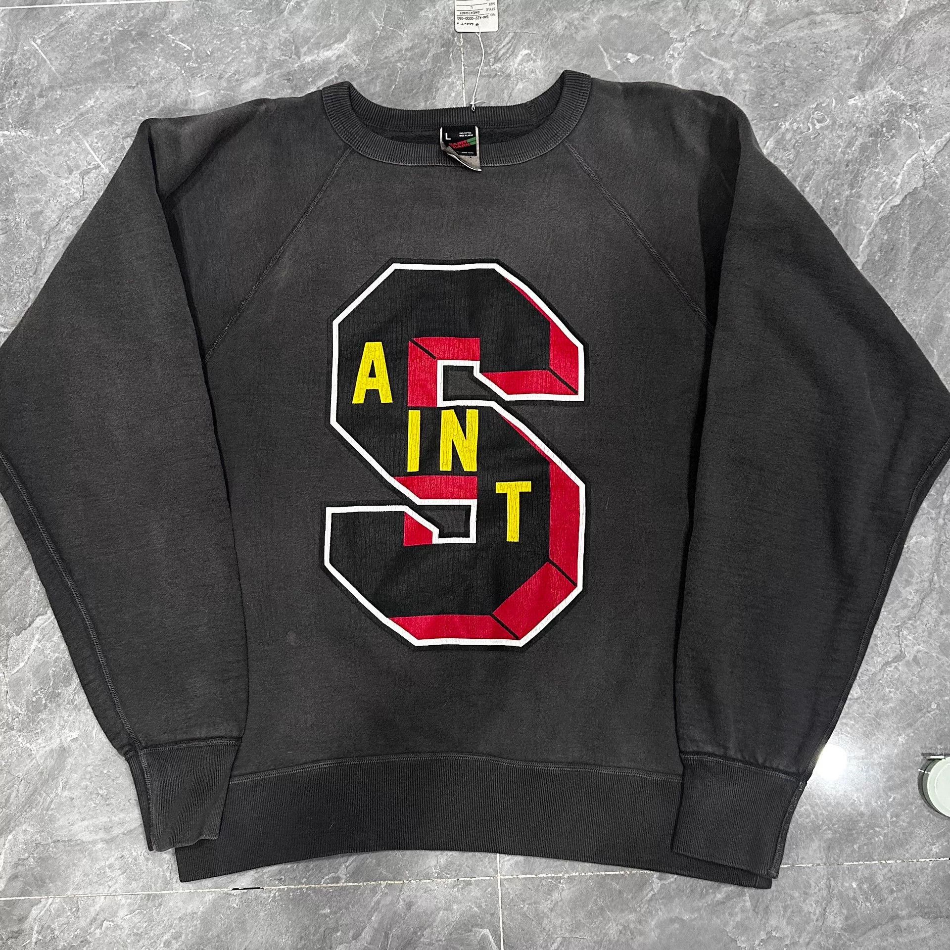 Saint Michael Denim Tears Black Red Sweatshirt