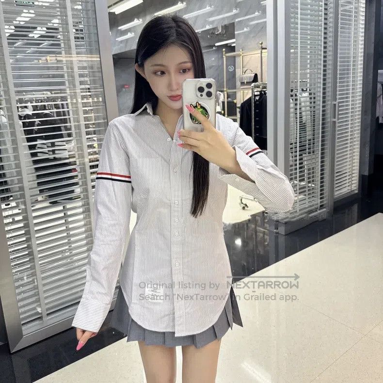 Thom Browne Thom Browne Striped Long Sleeve Shirt Size US XS / EU 42 / 0 - 7 Thumbnail