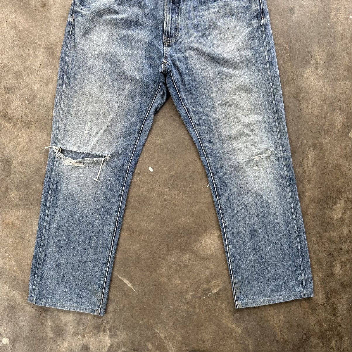 Japanese Brand × Jean × Vintage Vintage Japanese Distressed Faded Denim Jean Pant W38 Size US 38 / EU 54 - 2 Thumbnail