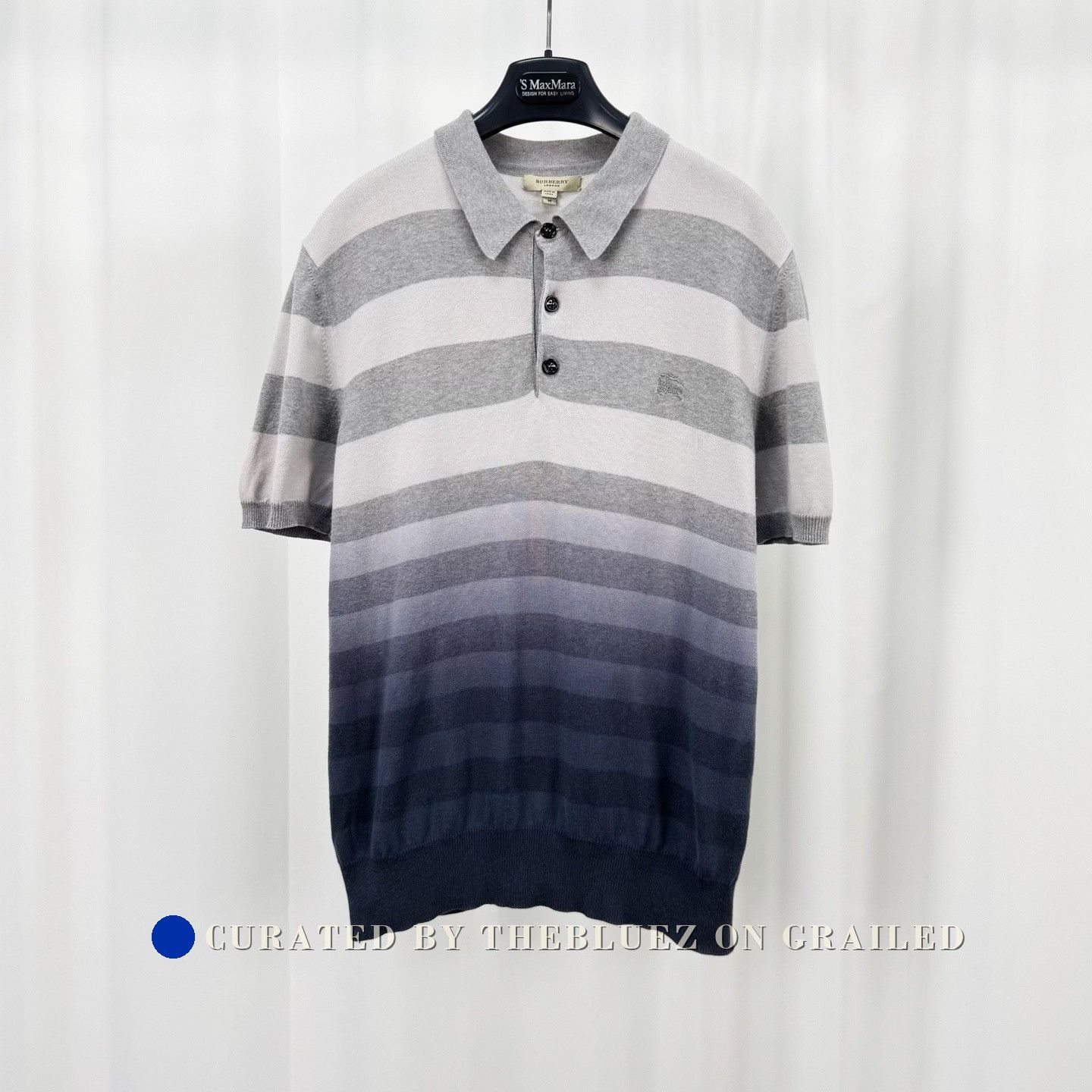 Burberry Burberry Embroidered Knight Gradient Knit Polo Size US M / EU 48-50 / 2 - 1 Thumbnail