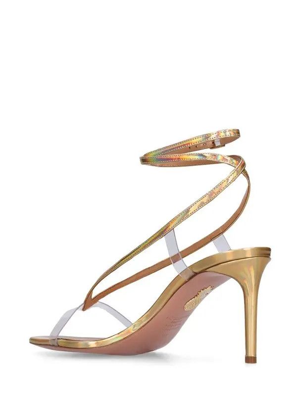 Aquazzura o1y0725 Ankle Strap Sandals in Gold/Transparent Size US 12 / IT 42 - 3 Thumbnail