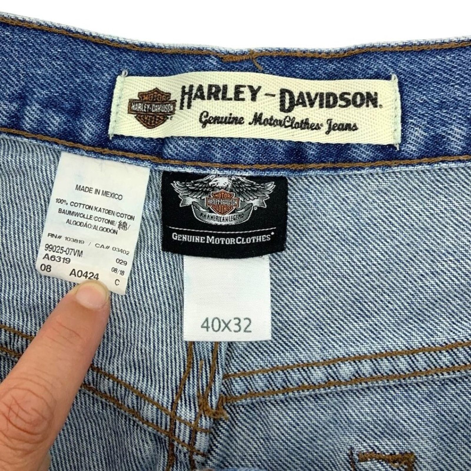 Harley Davidson Harley-Davidson 100% Cotton Straight Leg Denim Jeans 40x32 Size US 40 / EU 56 - 3 Thumbnail