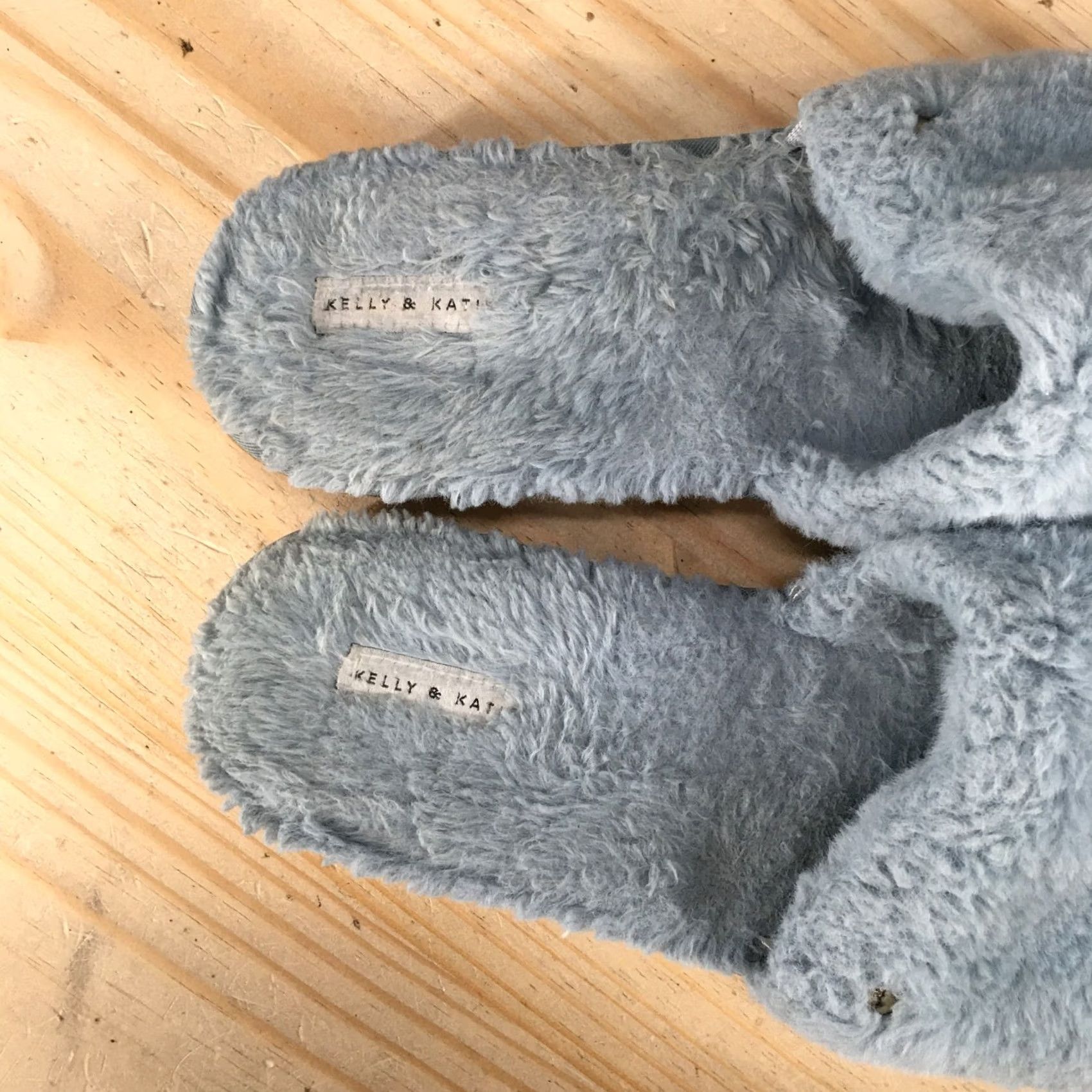 Vintage Kelly & Katie Slippers Womens 9-10 Blue Slides Faux Fur Cozy Indoor Comfort Slipper Size US 9 / IT 39 - 5 Thumbnail