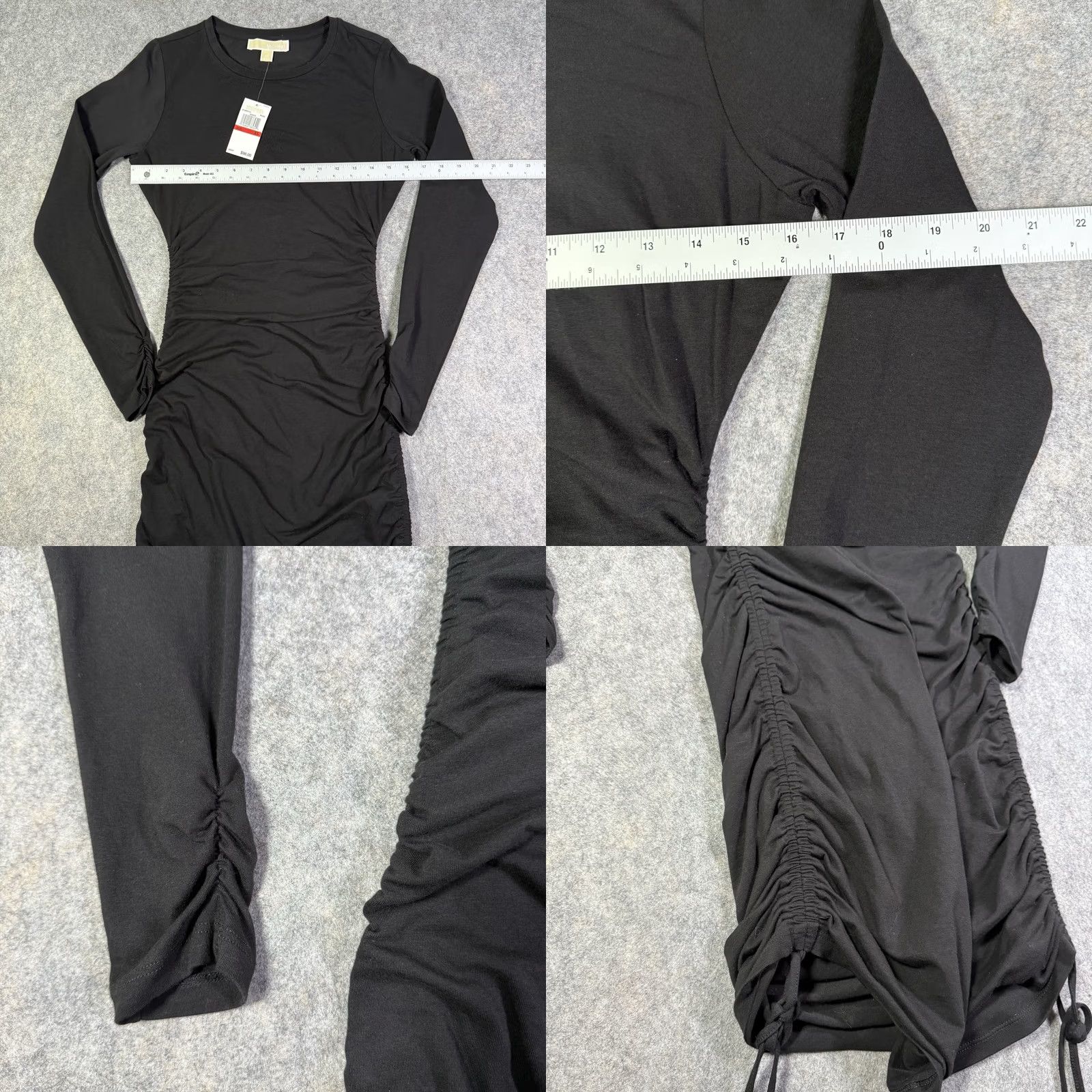 Michael Kors Michael Kors Bodycon Dress Women's Sz XS Black Stretch Adjustable Ruched Size XS / US 0-2 / IT 36-38 - 8 Thumbnail