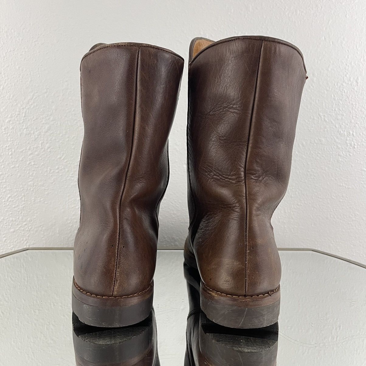 Vintage Vintage Western Brown Leather Embossed Eagle Mid Calf Boots Size US 9 / EU 42 - 4 Thumbnail