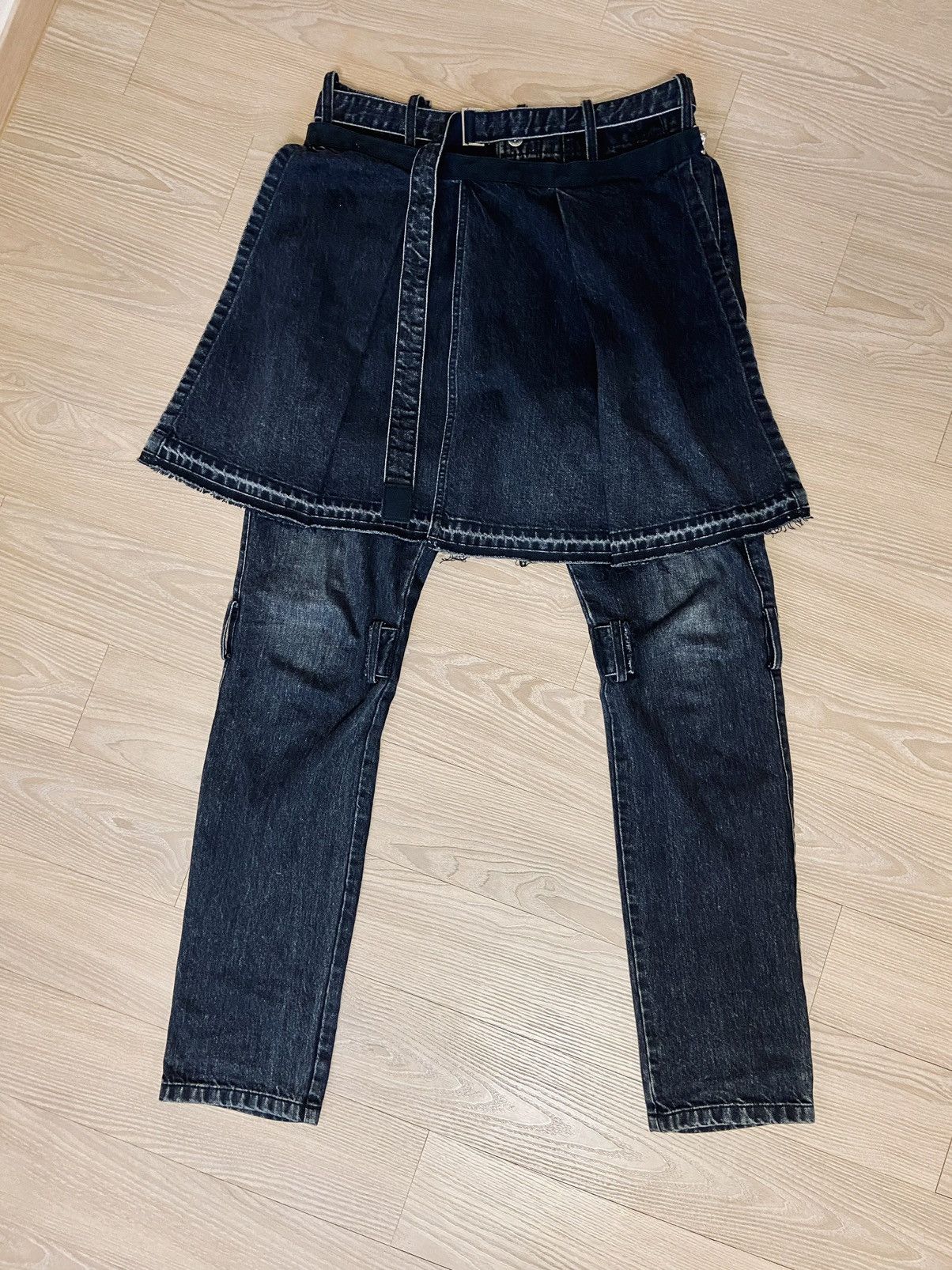 Sacai Sacai Distressed Stonewashed Denim Jeans Size US 31 - 8 Thumbnail