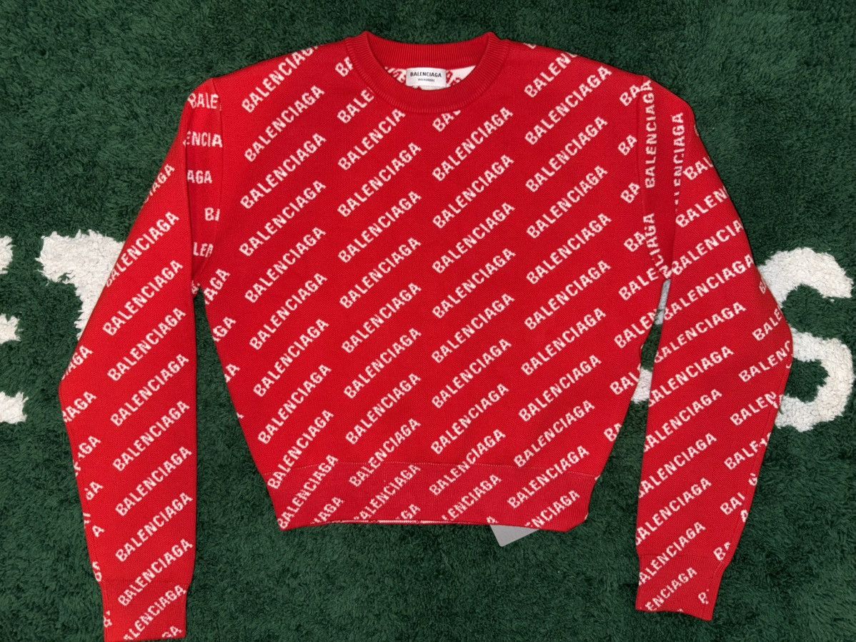 Balenciaga BALENCIAGA Cashmere Logo Print Crewneck Sz.XS Size US XS / EU 42 / 0 - 4 Thumbnail
