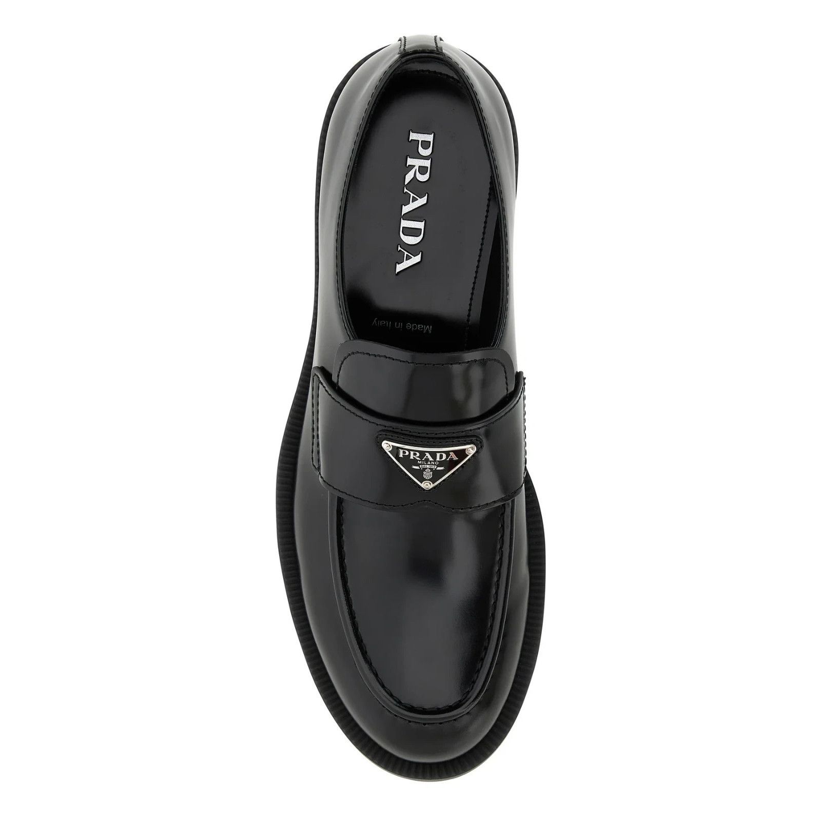 Prada PRADA Black Leather Loafers New And Authentic (Men's size:7; Size US 7 / EU 40 - 4 Thumbnail