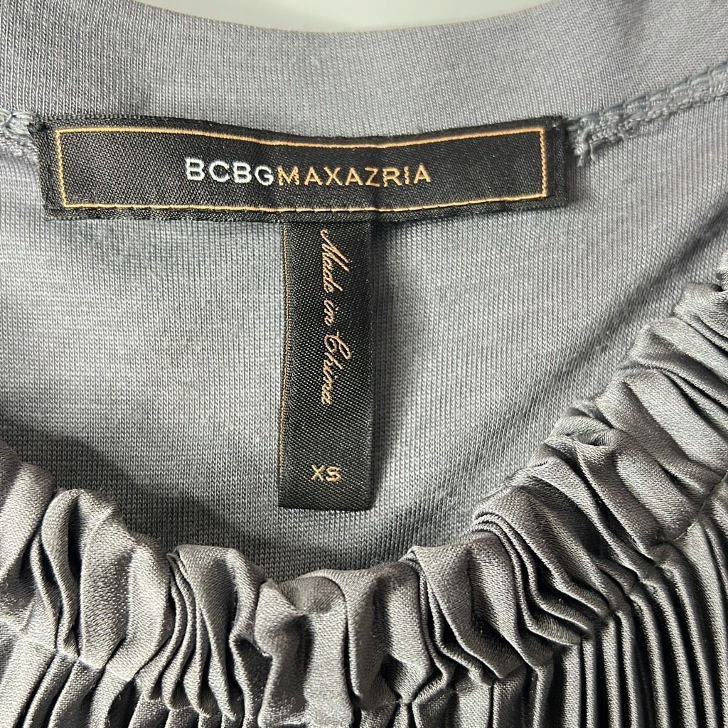 Bcbgmaxazria BCBG Maxazria pleated Gray Midi dress XS (026) Size XS / US 0-2 / IT 36-38 - 10 Thumbnail