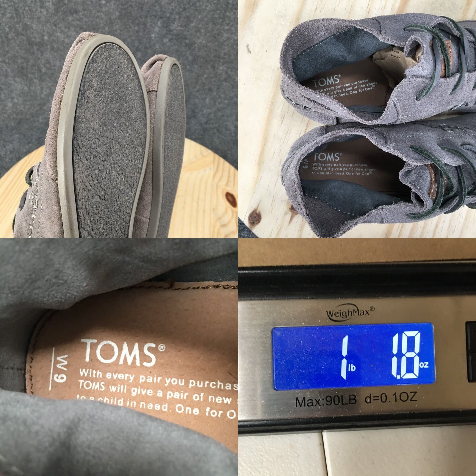 Toms TOMS Boots Womens 9 Chukka Gray Lace Up Comfort Flat Casual Tribal Ankle Top Size M / US 6-8 / IT 42-44 - 9 Thumbnail