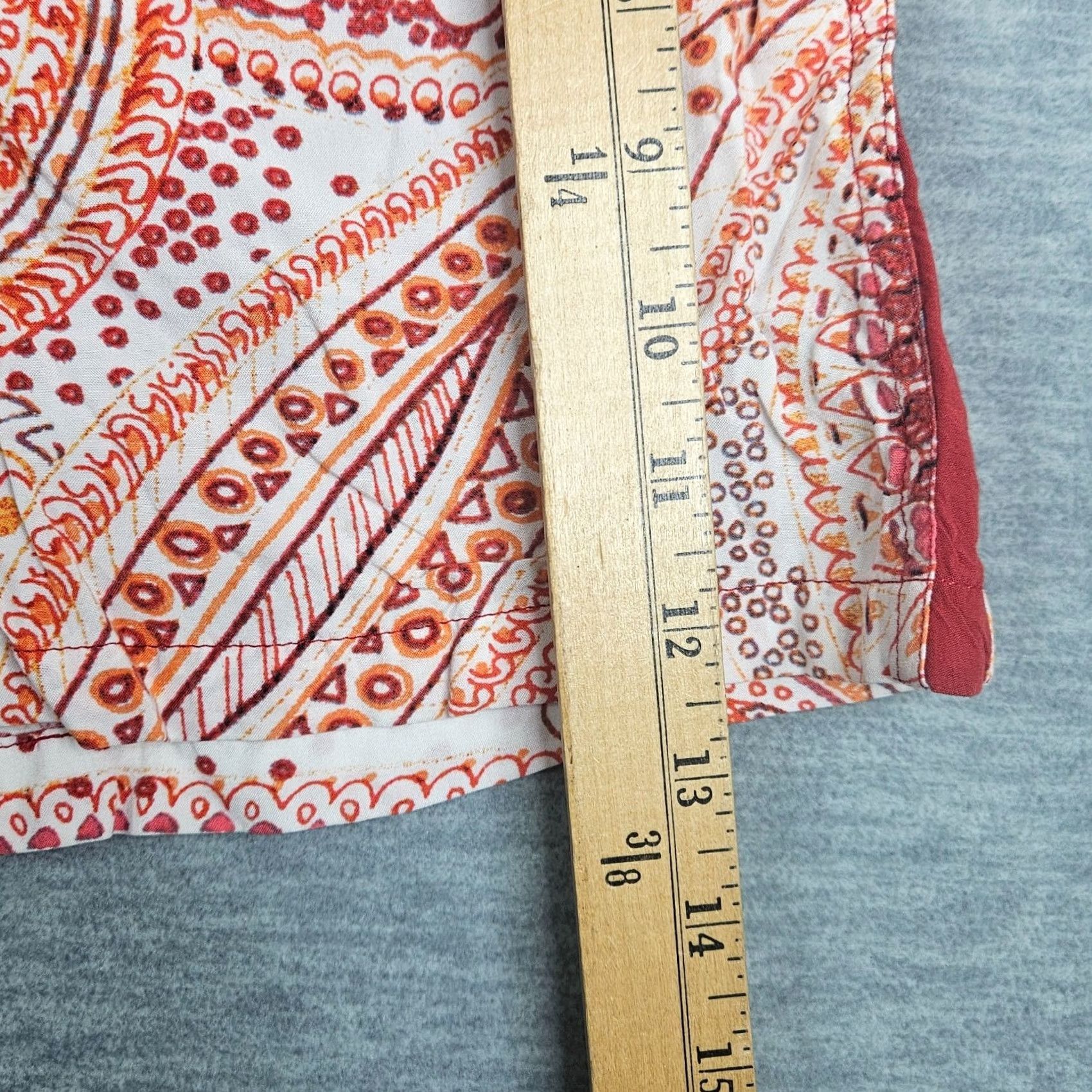 Anthropologie Hei Hei Red White Paisley Pull-On Short S Womens Cotton Medium Stretch Casual Modern - Size 28" / US 6 / IT 42 - 3 Thumbnail