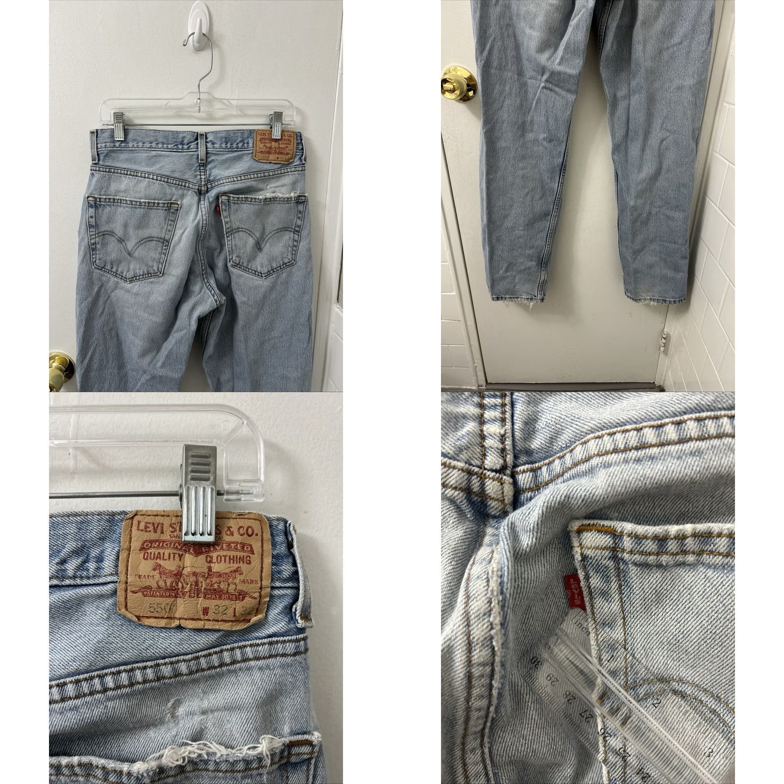 Levi's VINTAGE Levi's 550 Jeans Mens 31x31 Blue Light Wash Relaxed Fit Tapered Leg Denim Size US 31 - 8 Thumbnail