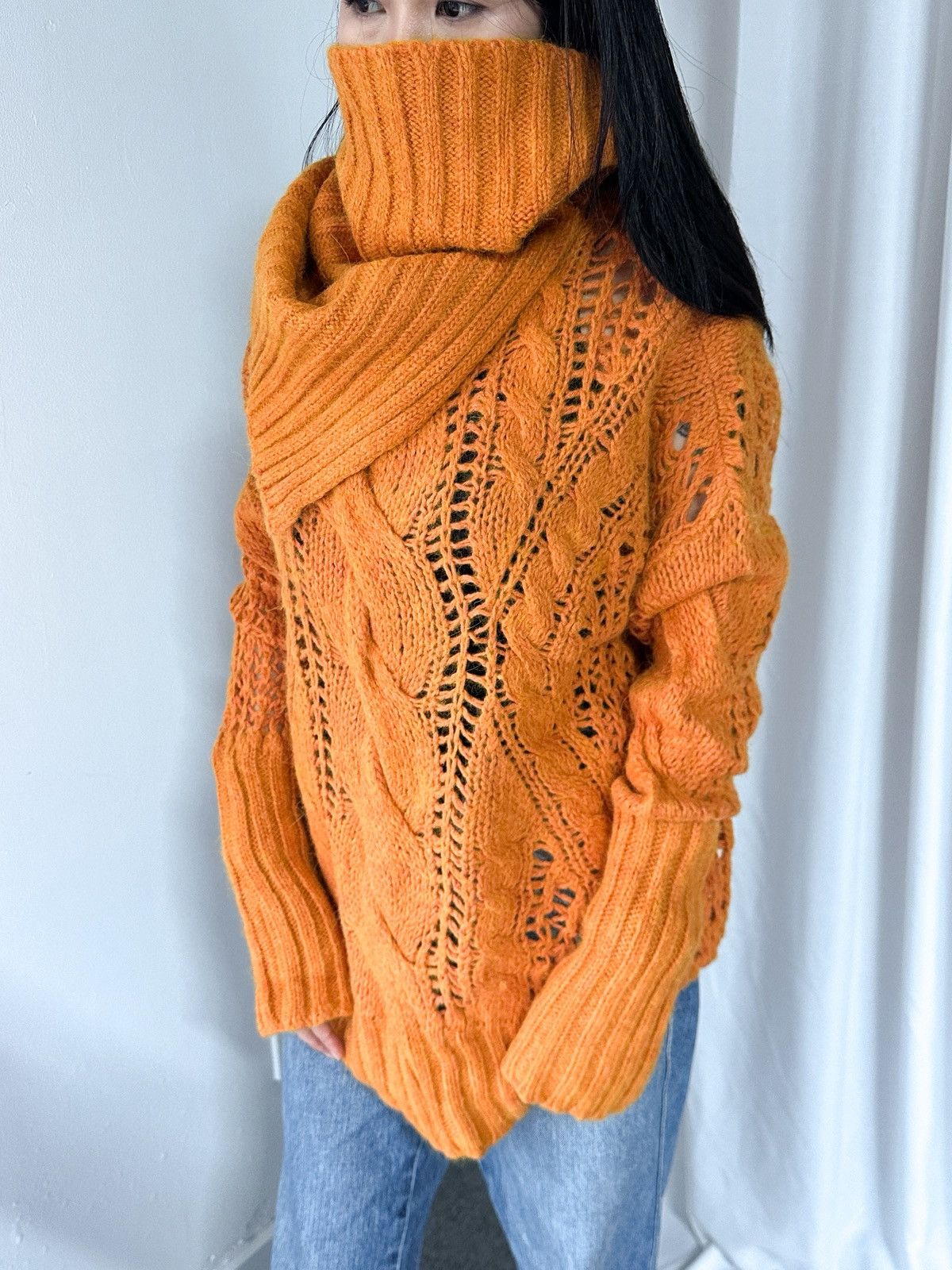 Prada 2000s Max Mara Crochet Knit Turtle Neck Size US XL / EU 56 / 4 - 10 Thumbnail