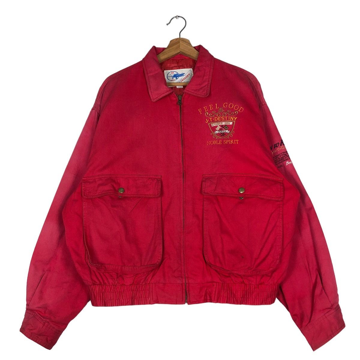 Japanese Brand Vintage Fly Bomber Jacket J.T.Destiny Noble Spirit Military Size US L / EU 52-54 / 3 - 1 Thumbnail