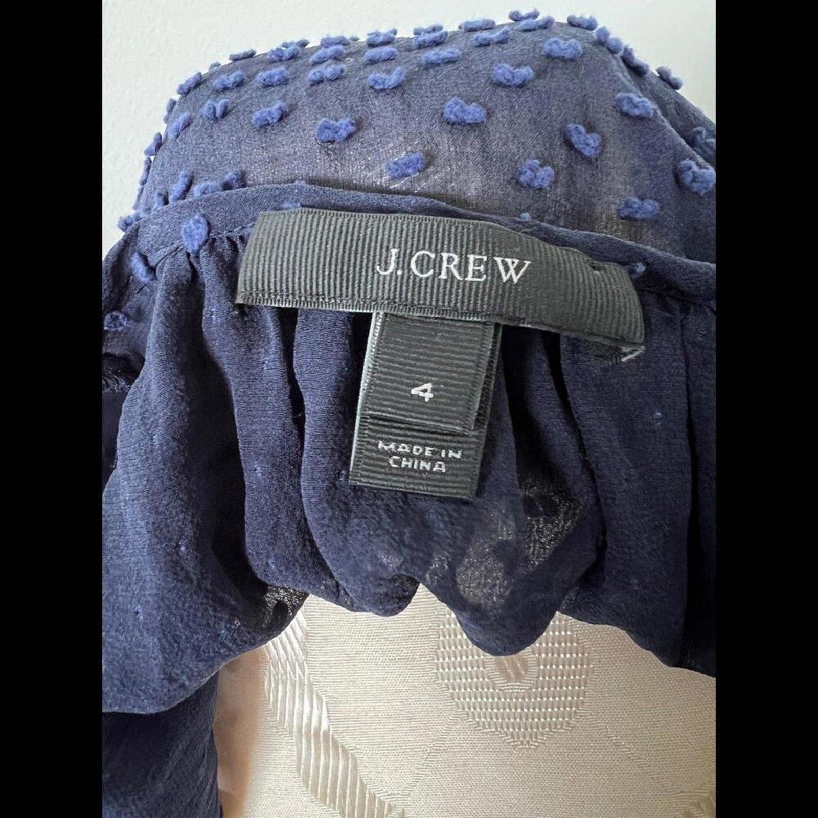 J.Crew J.Crew Swiss Dot Long Sleeve Sheer Blouse Size 4 Size S / US 4 / IT 40 - 5 Thumbnail