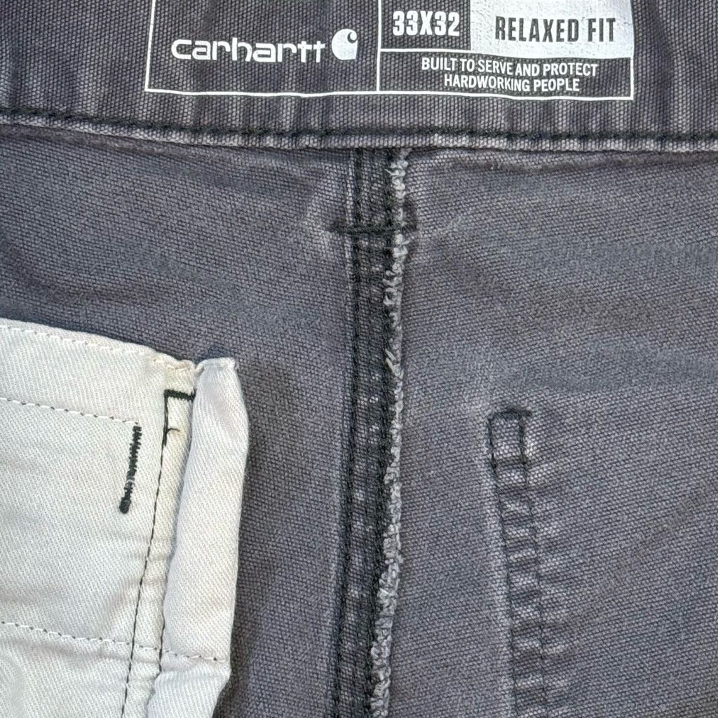 Carhartt Carhartt Men’s 33x32 Gray Double Knee Work Pants Size US 33 - 3 Thumbnail