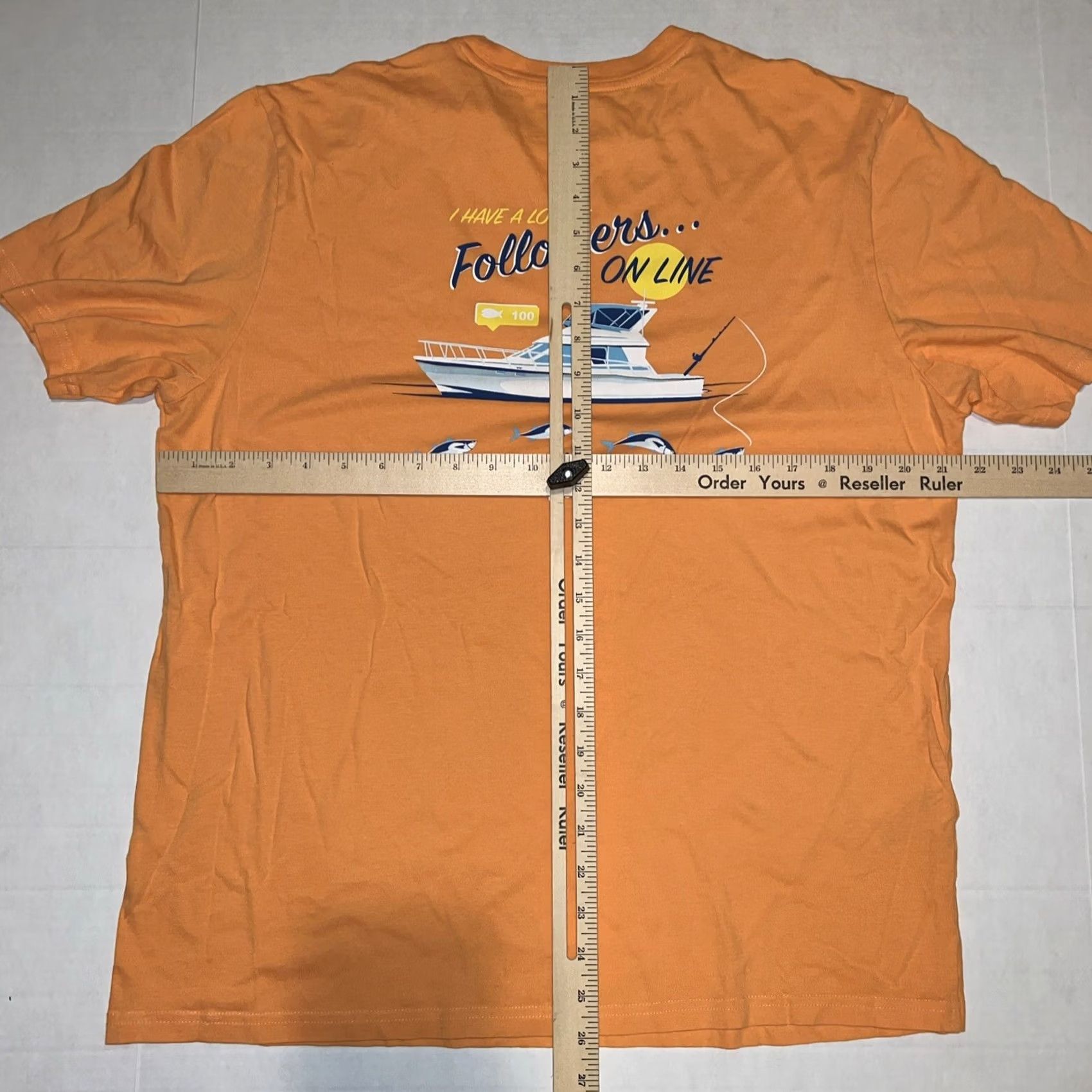 Tommy Bahama VINTAGE Tommy Bahama Shirt Mens M Orange Navy Beach Bohemian California Florida Tropical Logo 2-Sided Crew Neck Short Sleeve Cotton Knit Size US M / EU 48-50 / 2 - 6 Thumbnail