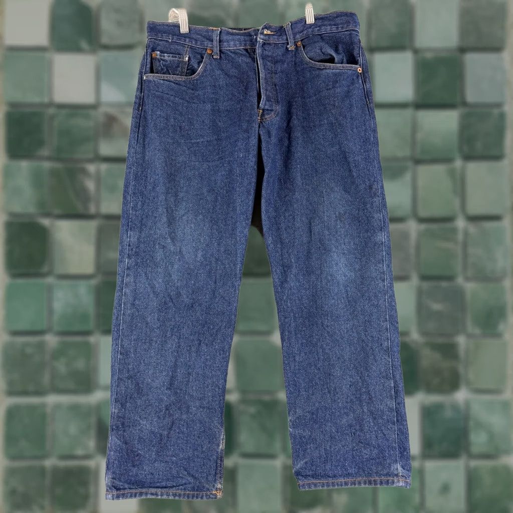 Levi's Levis 501 Jeans Mens 38x30 Blue Straight Button Fly Denim Regular Rise 34 Waist City College Cowboy Vintage Style Size US 38 / EU 54 - 1 Thumbnail