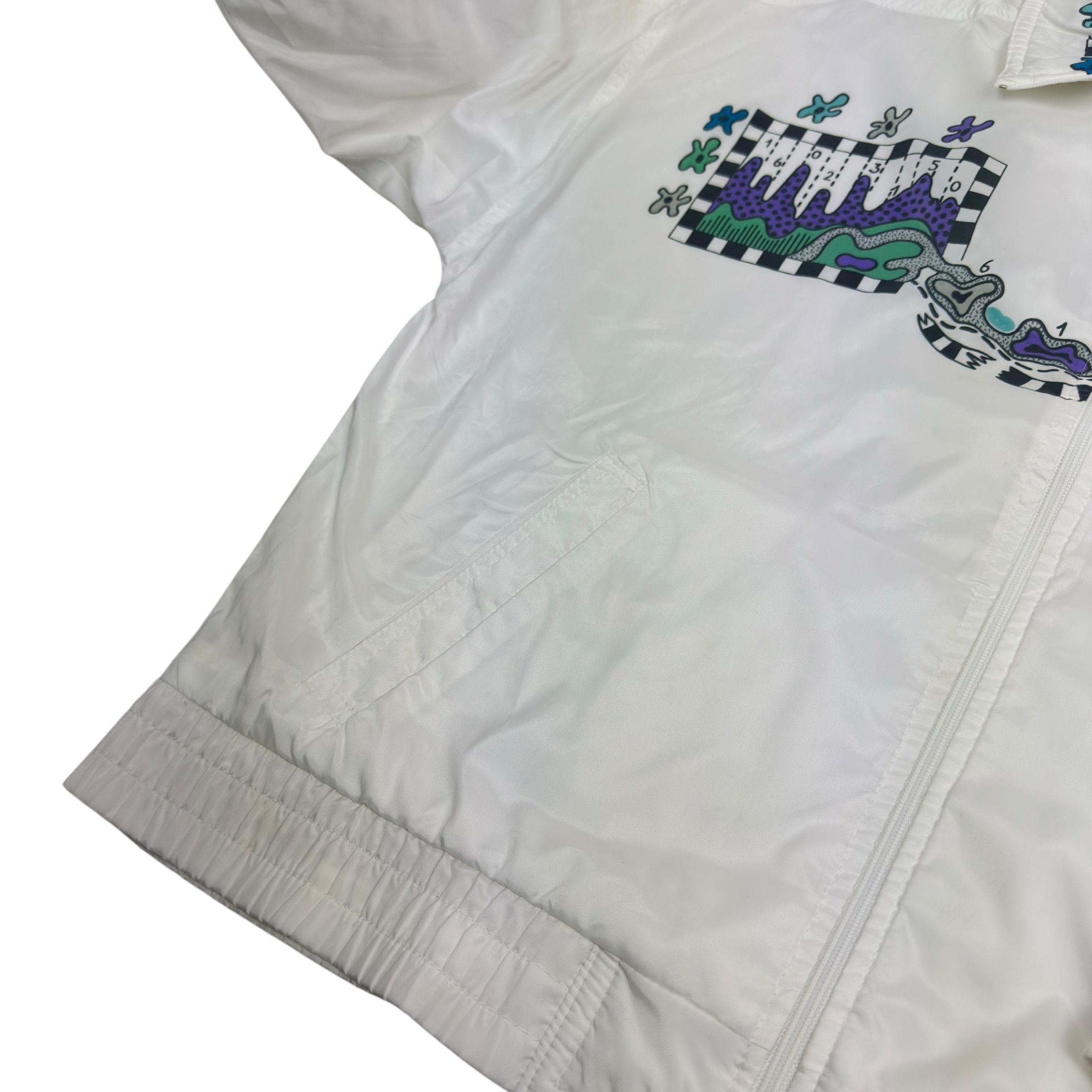 Adidas Vintage Adidas Men's White Printed Full Zip Track Jacket 40 Size US L / EU 52-54 / 3 - 6 Thumbnail