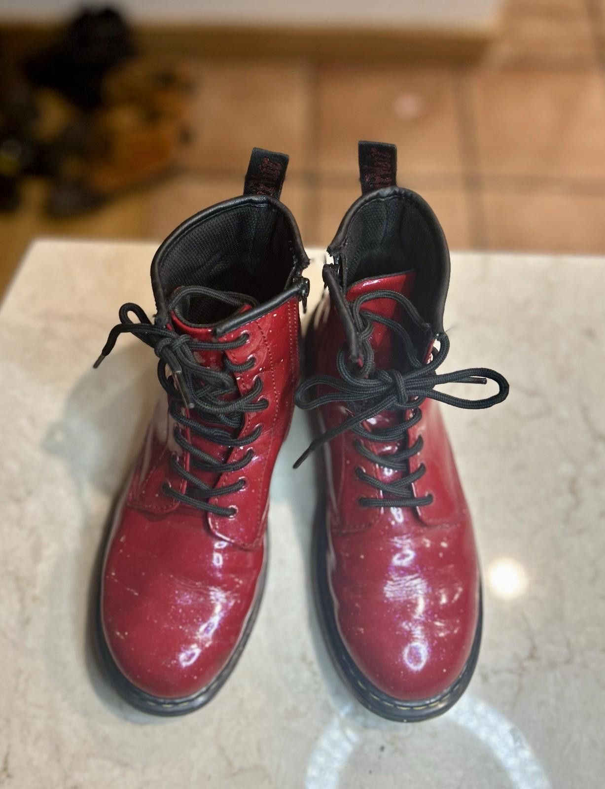 Dr. Martens 1460 Pascal Glitter Boots Red Women’s US 6